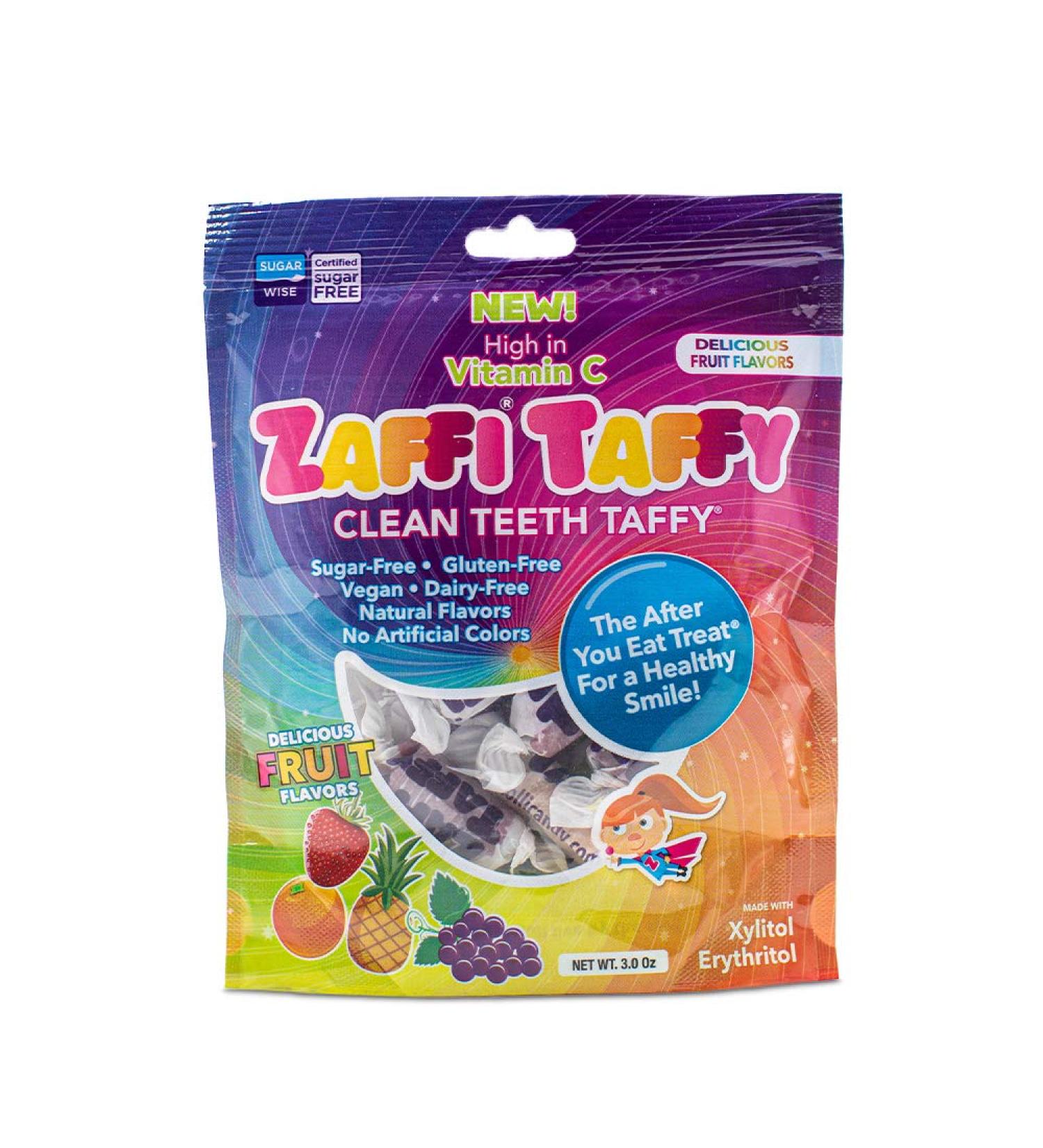 Zollipops Zaffi Taffy Clean Teeth Taffy Delicious Fruit Flavors 3.0 oz - Buy Online on SooperMarket.com