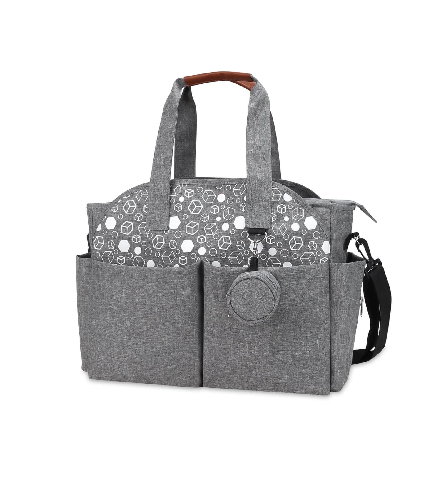 SONARIN Multi-Function Waterproof Baby Changing Bag - Grey | Large Capacity Travel Diaper Bag with Pacifier Holder - Buy Online on SooperMarket.com