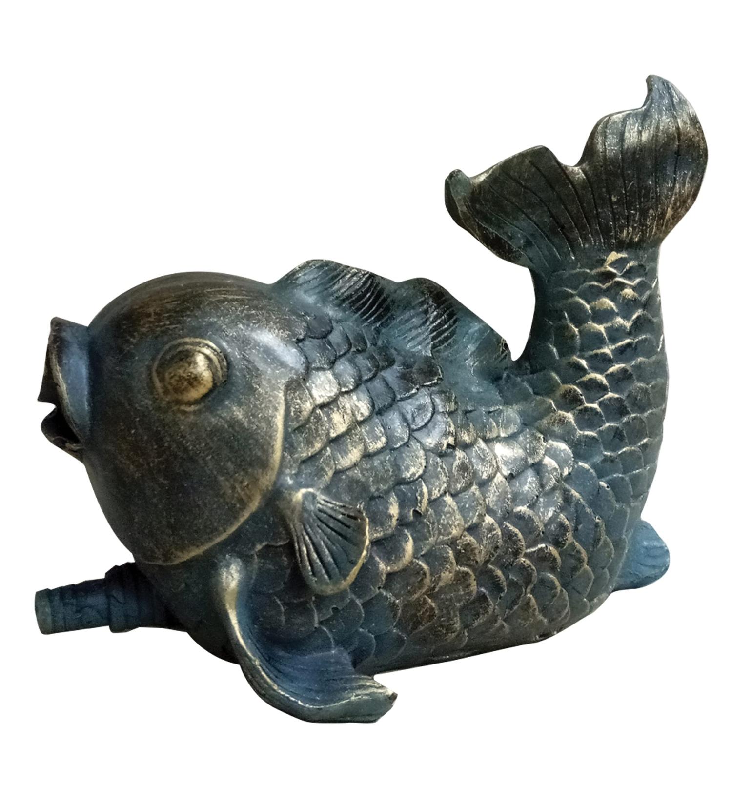 Bermuda Fish Spitter Garden Pond Ornament 16 x 9 x 15cm
