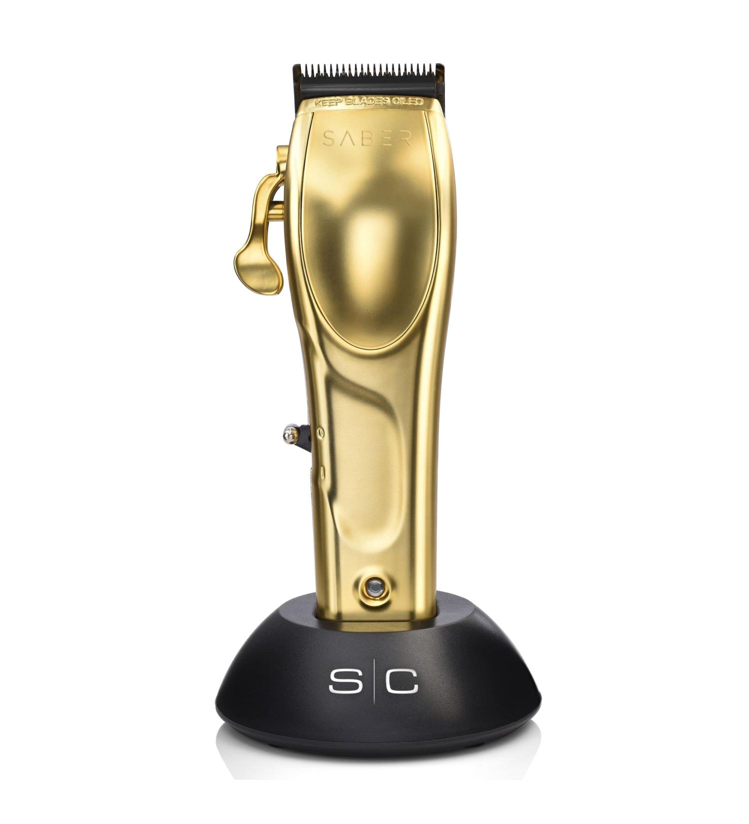 Shop StyleCraft Saber & Saber II Professional Cordless Hair Clipper - Full Metal Body High-Torque Brushless Motor - Brushed Gold - International Shipping Available - Buy Online on SooperMarket.com