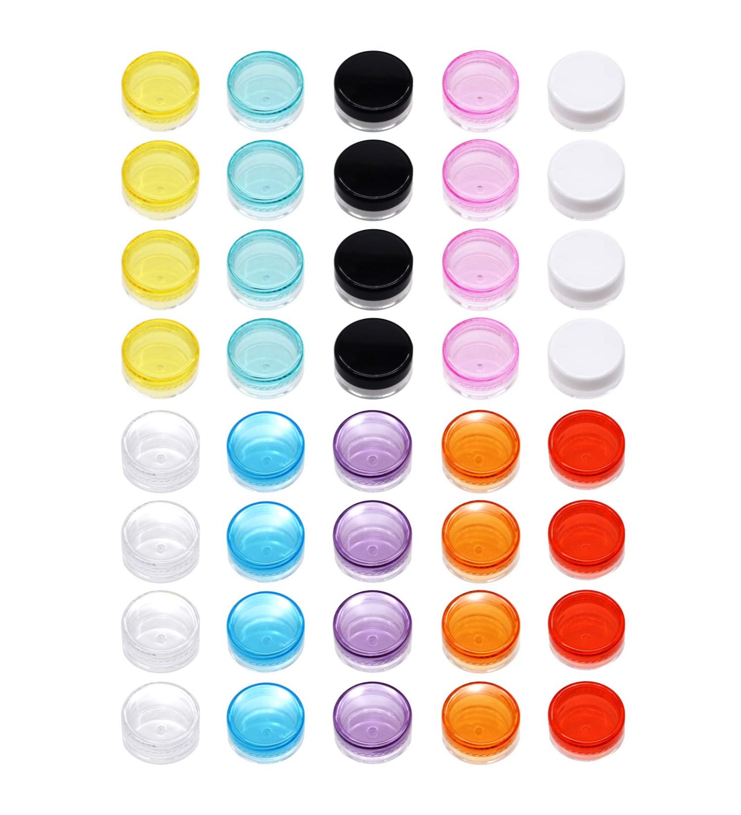 Shop Pudsern 40 Pcs 5G Cosmetic Containers - Empty Round Plastic Jars for Creams Nail Polish Lip Balm & Makeup Storage (10 Colors) - Buy Online on SooperMarket.com