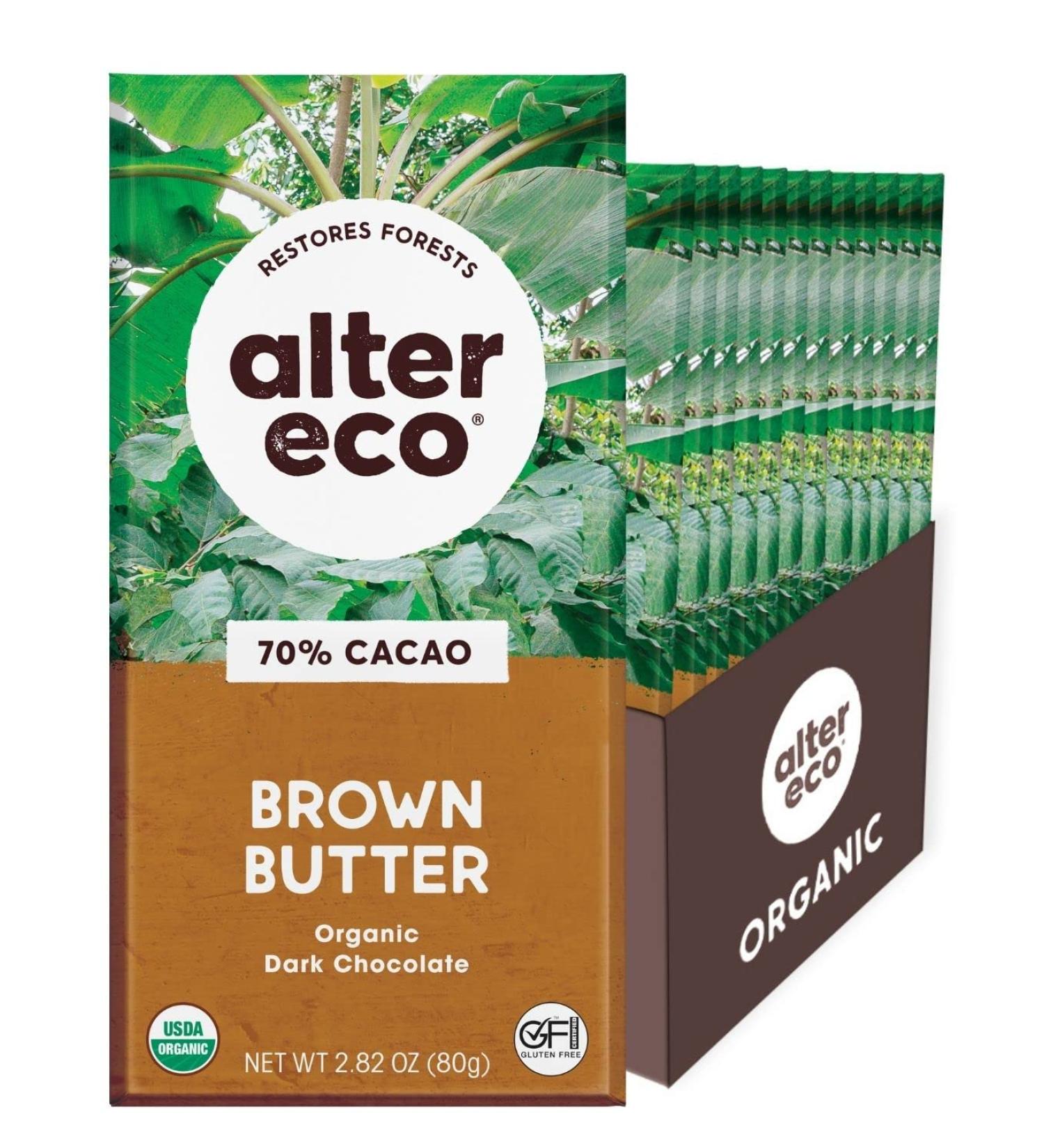 Alter Eco Organic Deep Dark Salted Brown Butter Chocolate Bar - 70% Cocoa, 2.82 oz - Buy Online on SooperMarket.com