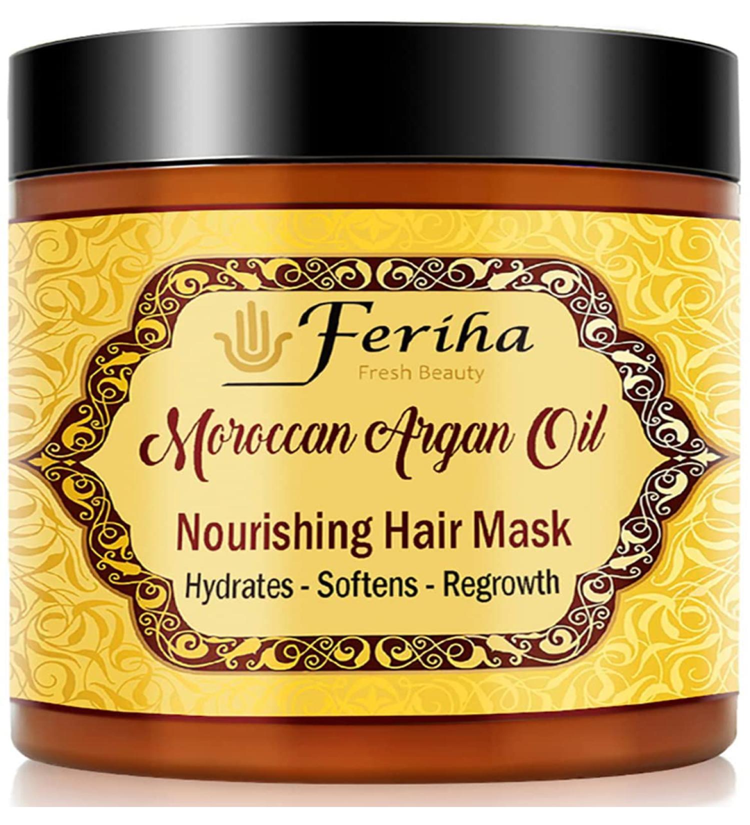 Feriha Moroccan Argan Oil Hair Mask 17.6 Fl Oz | Salon Quality Treatment with Aloe Vera Extracts for Visible Results - Buy Online on SooperMarket.com