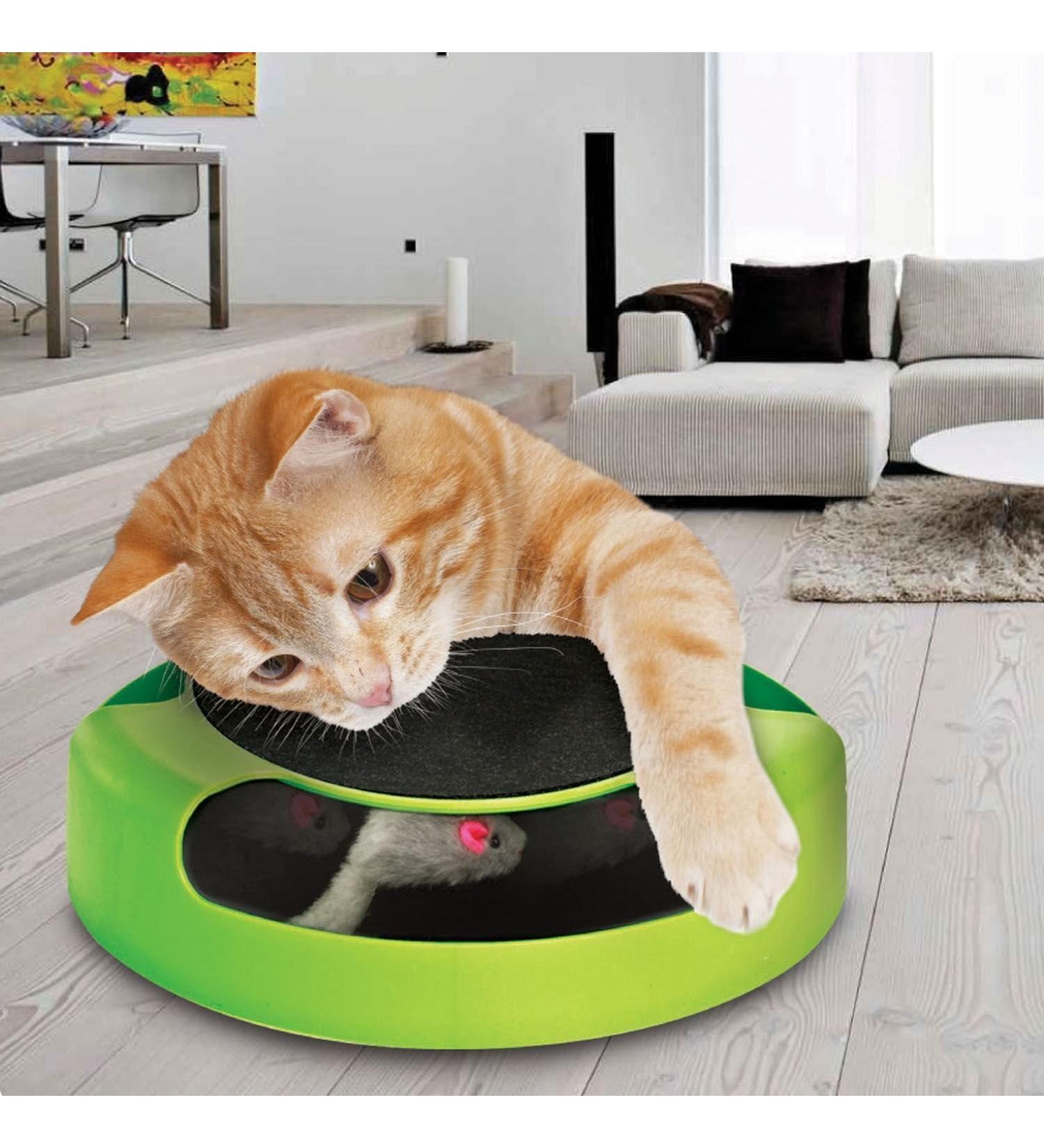 Tech Traders Cat Kitten Catch the Mouse Plush Moving Toy Scratching Claw Care Mat Play Toy - Buy Online on SooperMarket.com