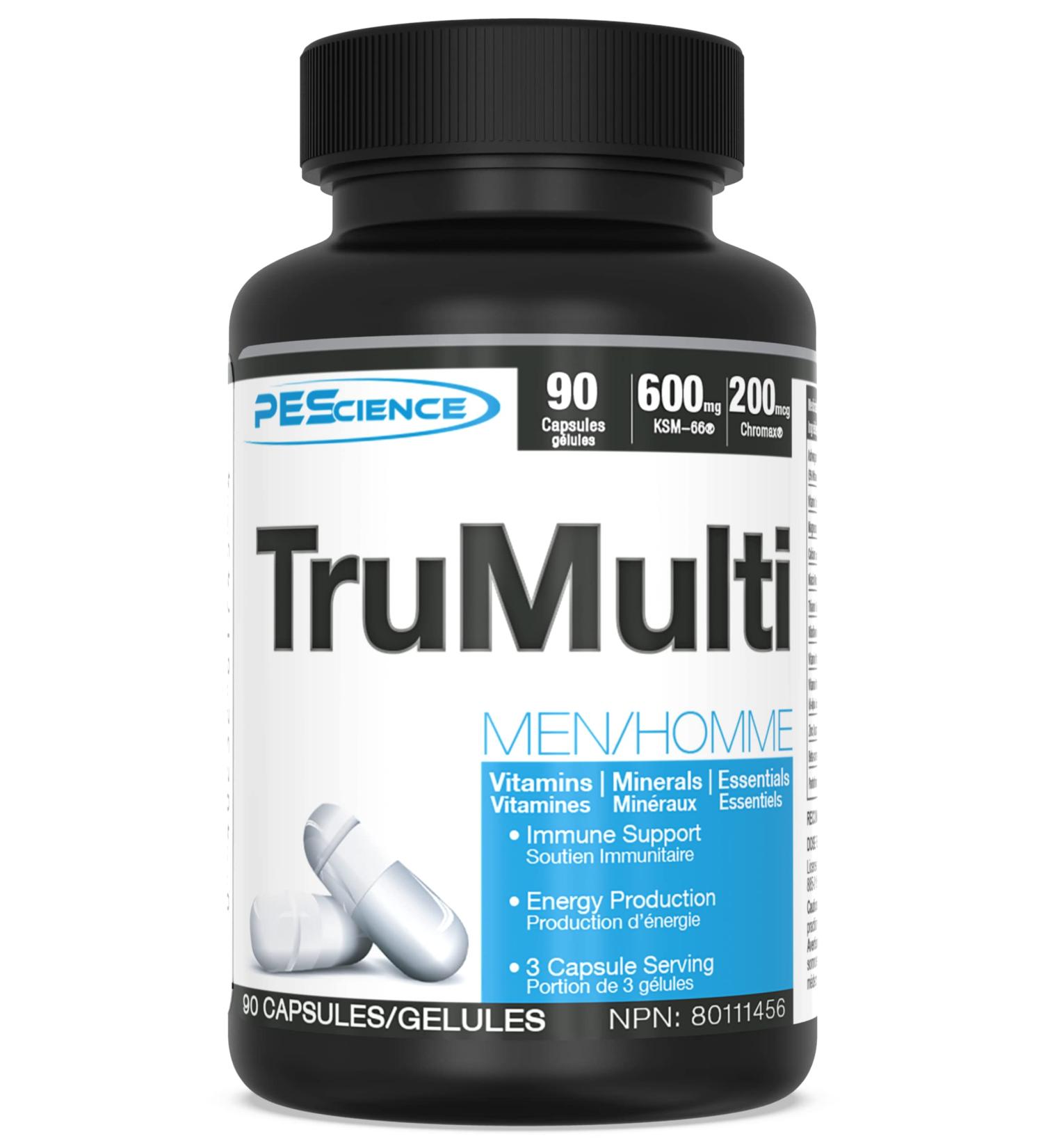 PEScience TruMulti Men's Multivitamin with Premium Quality Vitamin C D Zinc for Immune & Stress Support 90 Capsules - Buy Online on SooperMarket.com