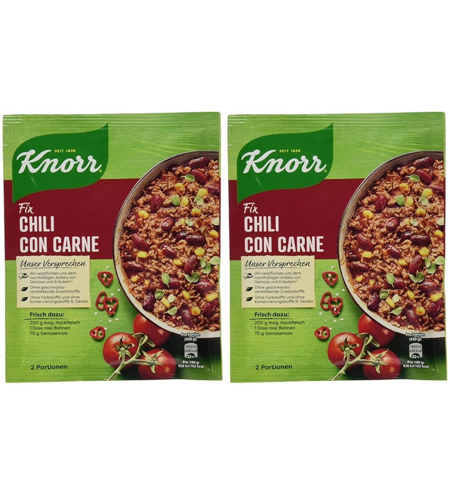 Buy Knorr Chili Con Carne Mix | Spicy Stew with Natural Ingredients | 33g (2 Pack) - International Shipping Available - Buy Online on SooperMarket.com