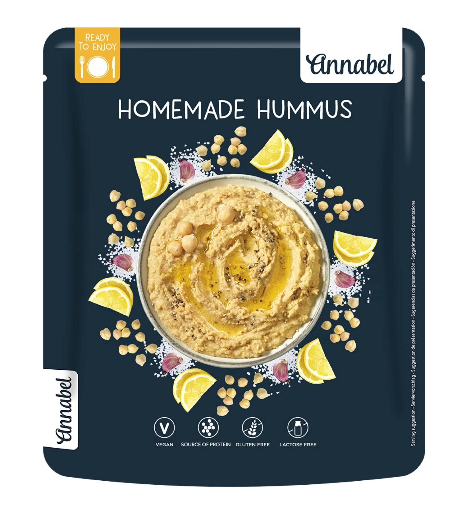 Buy Annabel Home-Made Hummus 250g (7-Pack) Natural Authentic Taste | International Shipping Available - Buy Online on SooperMarket.com