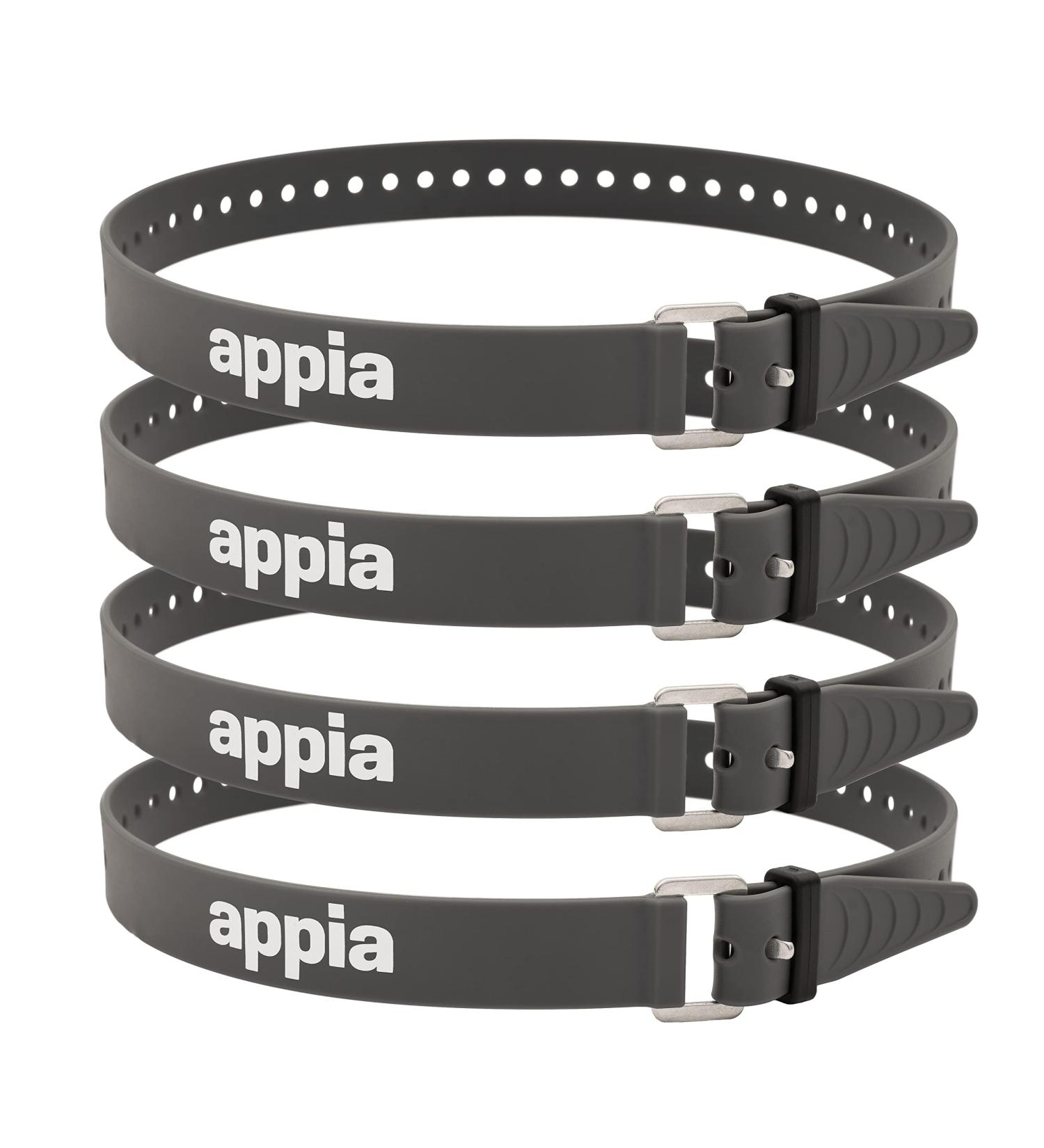 Buy Appia Straps 4-Pack - Tension Belts 65cm Gray for Biking Skiing & Camping | Durable TPU & Rust-Free Aluminum Buckle - Buy Online on SooperMarket.com