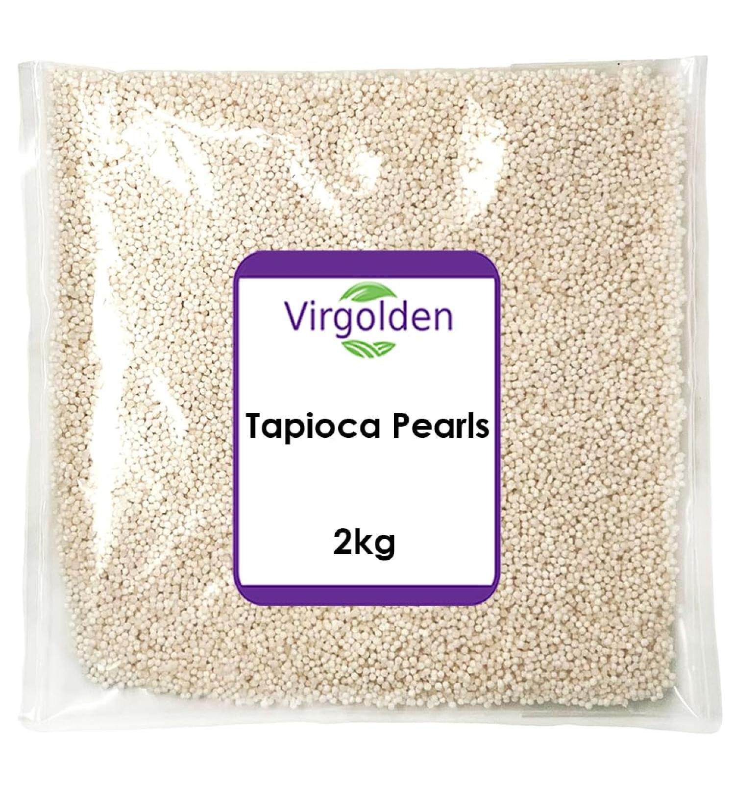 Tapioca Pearls 2kg by Virgolden - Ideal for Boba Milk Tea Iced Coffee Iced Tea Slushies and Blended Fruit Beverages