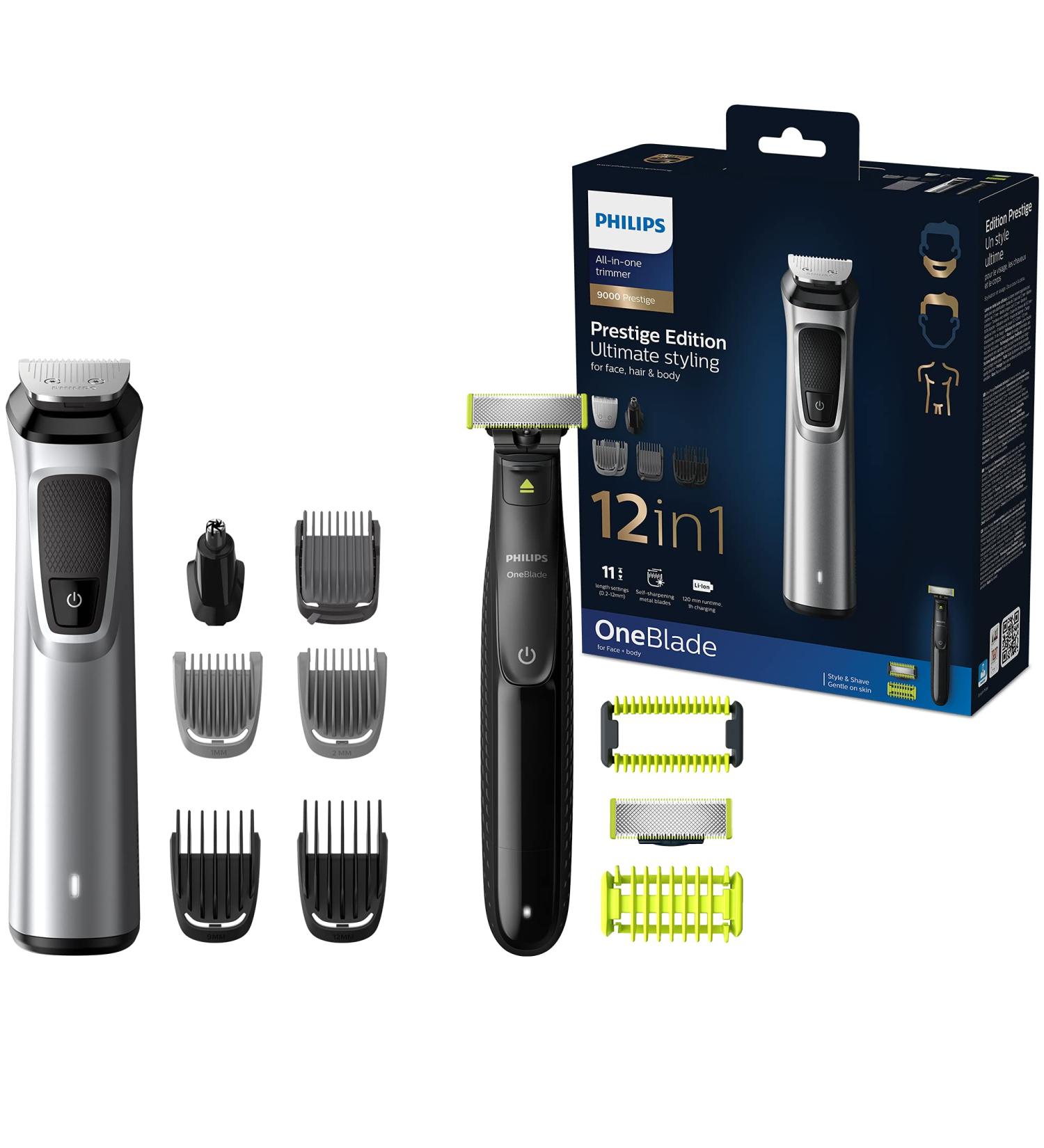 Philips Multigroom Series 9000 - 12-in-1 Styling Set with OneBlade for Face Hair & Body (MG9710/90) | International Shipping Available - Buy Online on SooperMarket.com
