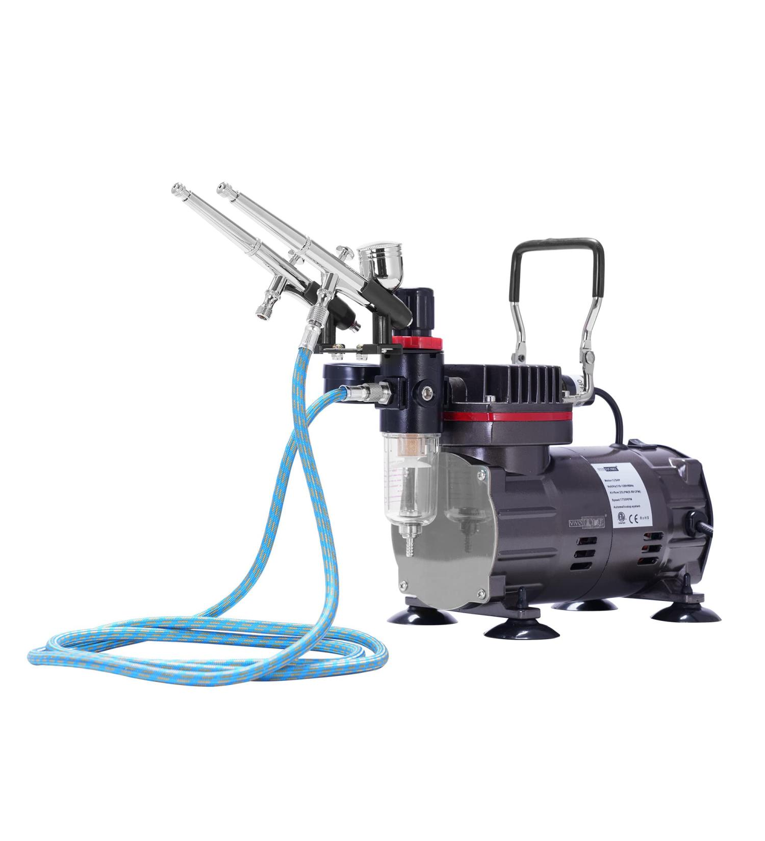 VIVOHOME 110-120V Professional Airbrushing Paint System with Compressor and 3 Kits - Black - Buy Online on SooperMarket.com