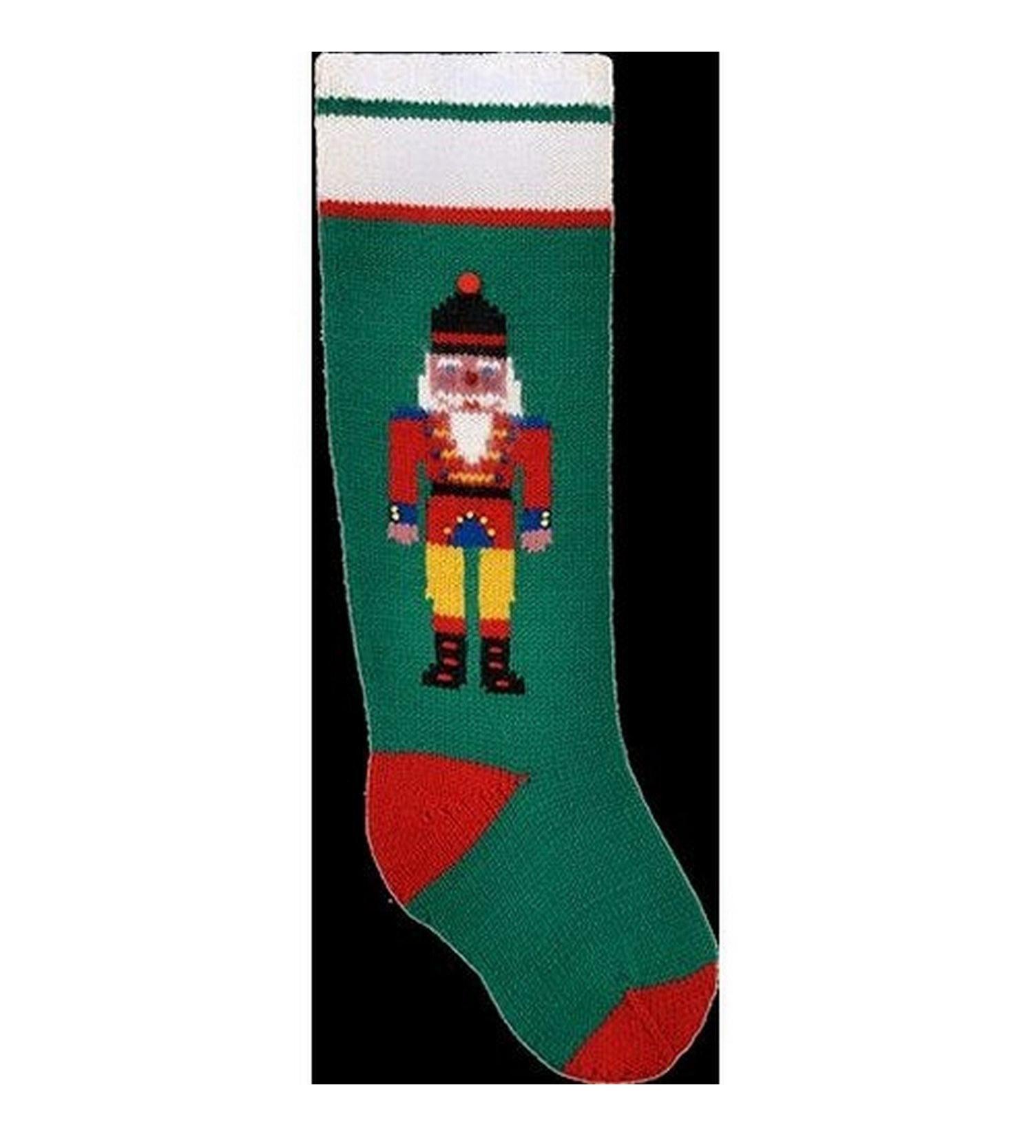 Googleheims Christmas Stocking Kits for Knitting Green Nutcracker