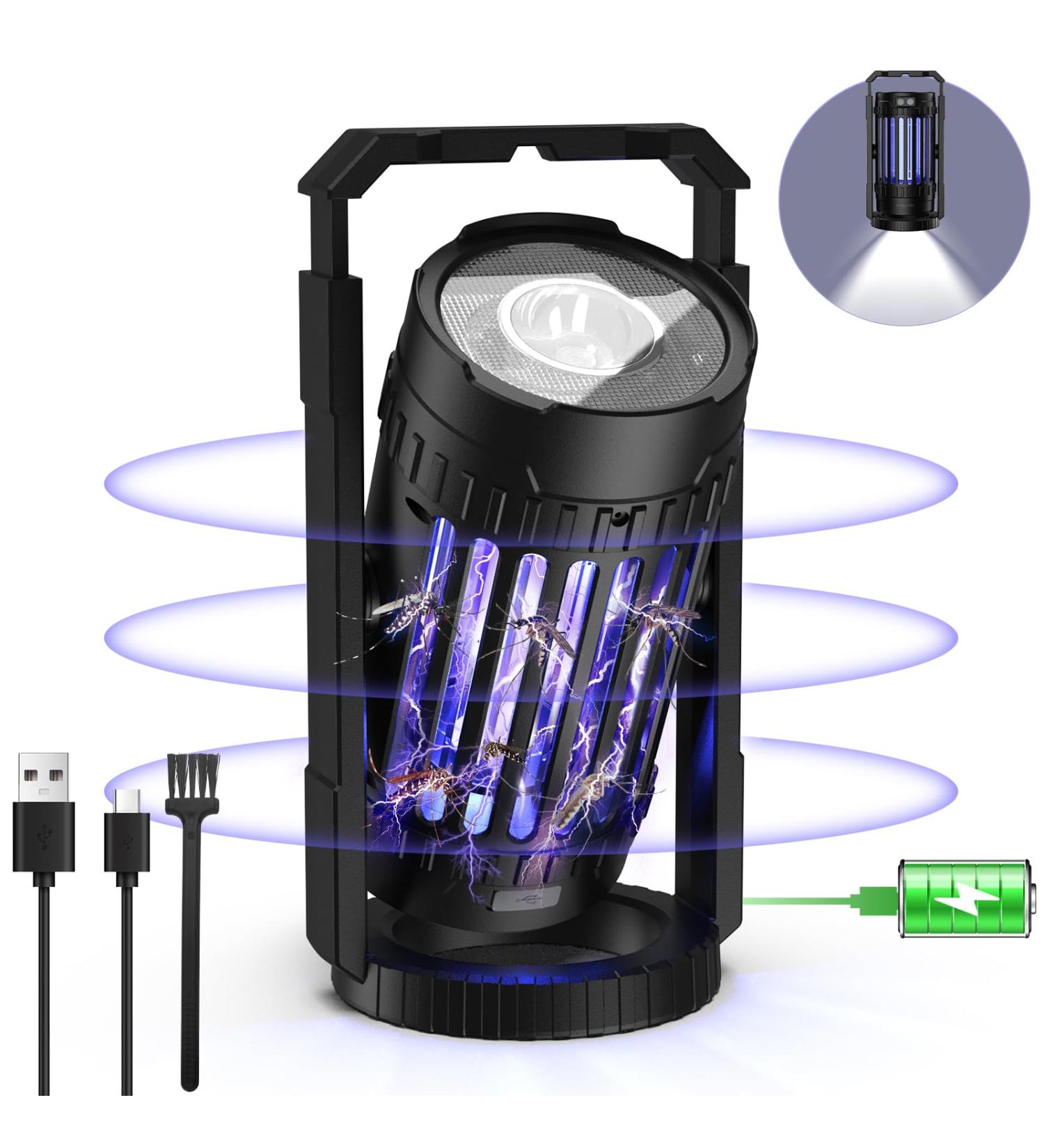 Bug Zapper for Outdoor Indoor 4200V 15W UV Mosquito Killer Lamp Waterproof Electronic Mosquito Zapper Fly Catcher Fly Traps Fly Zapper Insect Killer Mosquito Trap for Kitchen Balcony Patio Camping - Buy Online on SooperMarket.com