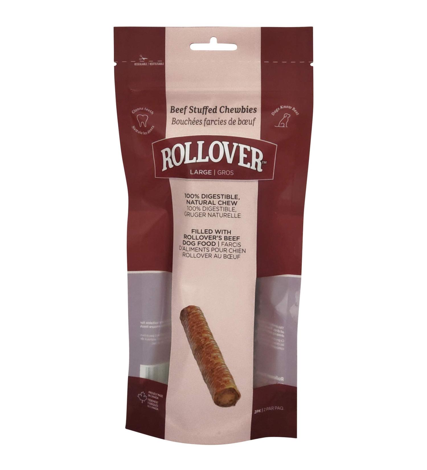 Rollover Large Beef Stuffed Chewbies - 2pk