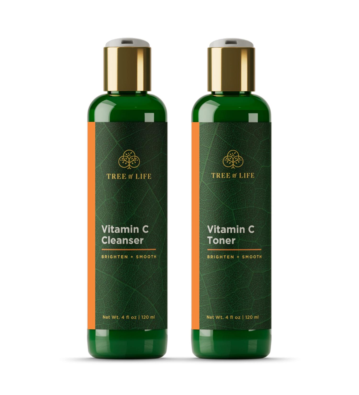 New Look Tree of Life Vitamin C Brightening Duo: Facial Toner & Cleanser Set - 2 X 4 Fl Oz - Buy Online on SooperMarket.com