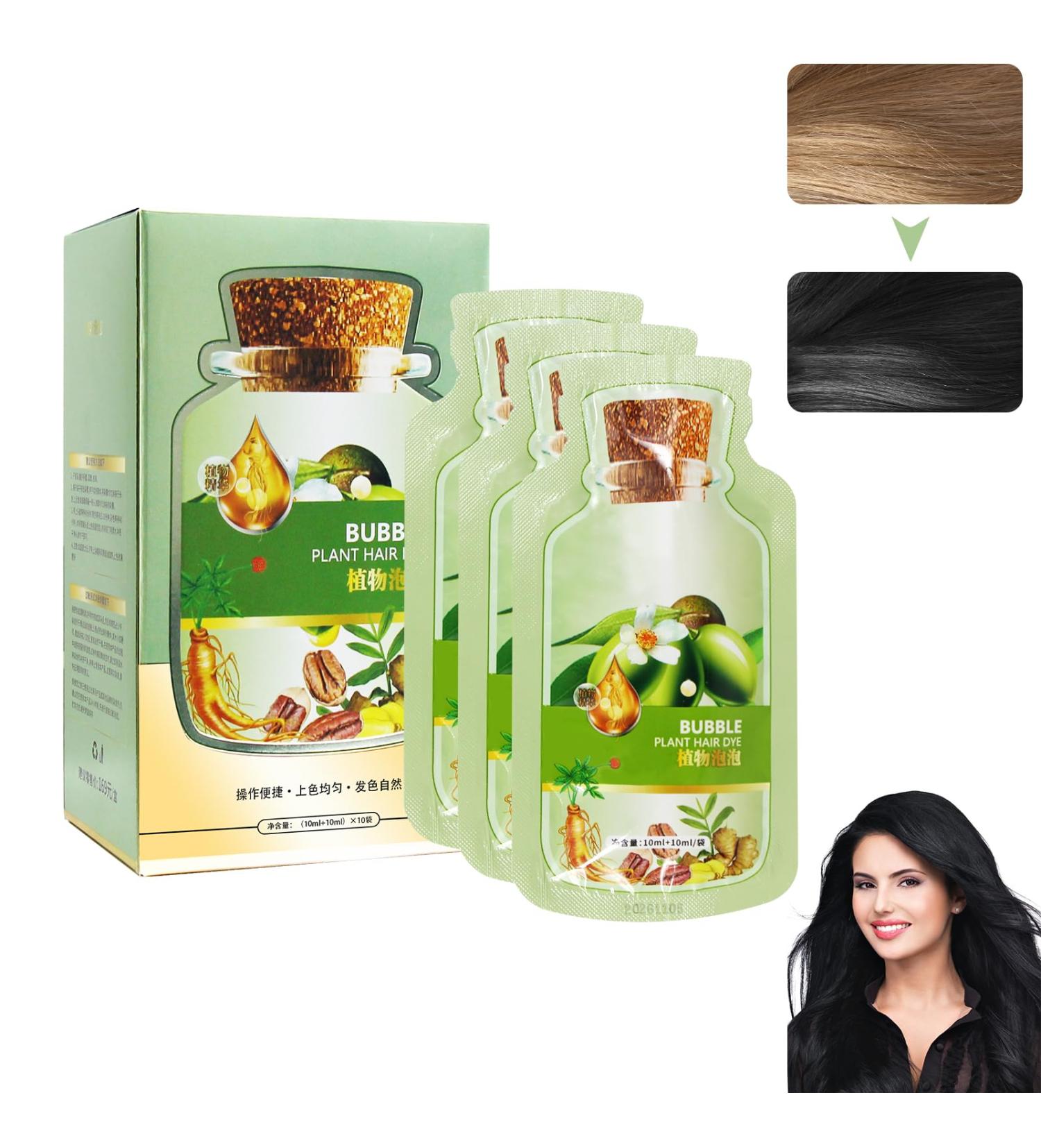 Buy Bubble Plant Hair Dye - Natural Botanical Hair Coloring Cream for Men & Women | Pure Plant Extracts for Black Hair Color - Buy Online on SooperMarket.com