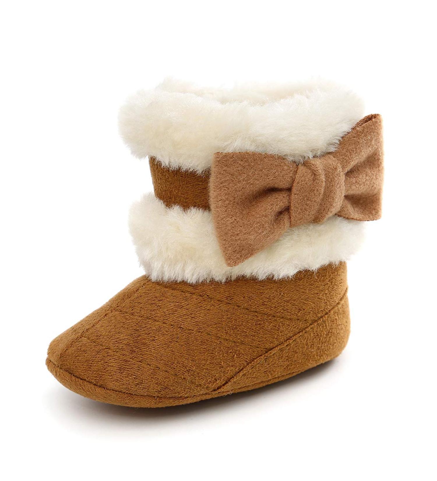 Yinuoday Winter Baby Girls Anti-Slip Snow Boots 3-6 Month Infant Dark Brown - Warm Prewalker Newborn Shoes - Buy Online on SooperMarket.com