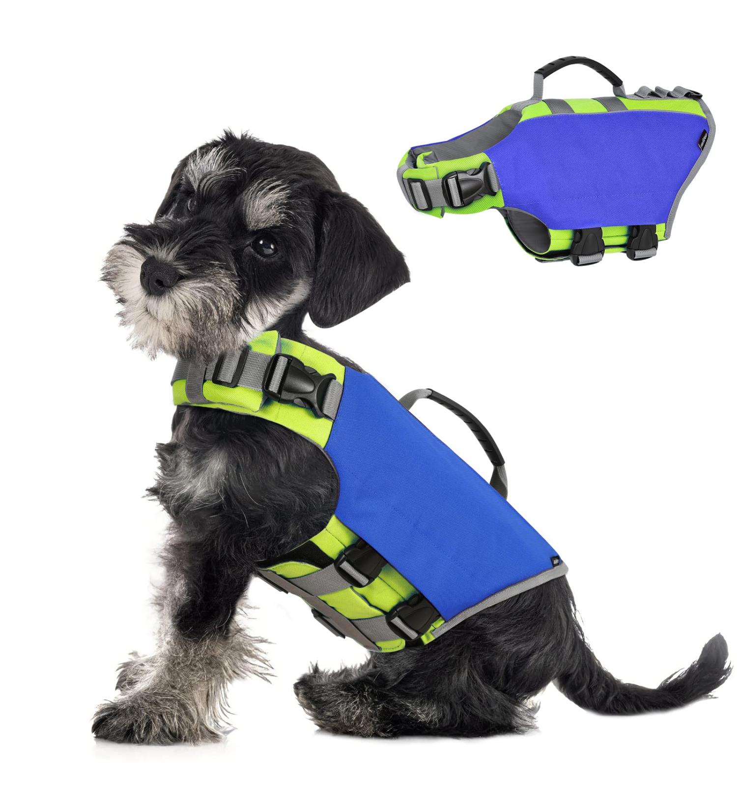 VavoPaw Small Dark Blue Dog Life Jacket with High Buoyancy and Rescue Handle - Adjustable Ripstop Safety Vest for Swimming and Boating - Reflective Stripes for Ultimate Visibility - Buy Online on SooperMarket.com