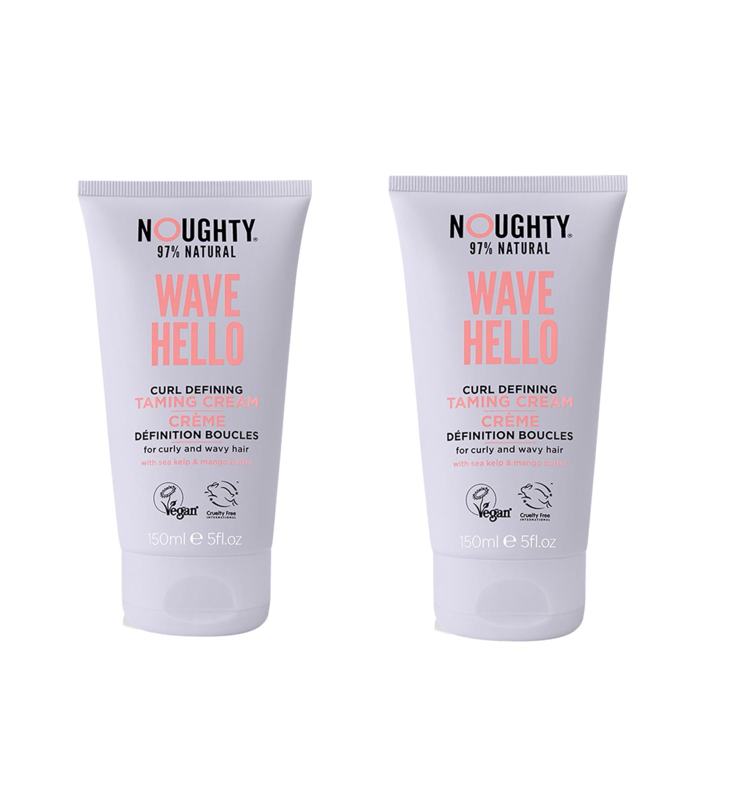 NOUGHTY 97% Natural Wave Hello Curl Taming Cream - Vegan Curl Defining Haircare with Sea Kelp & Mango Butter - 150ml (2 Pack) for Curly & Wavy Hair - Buy Online on SooperMarket.com