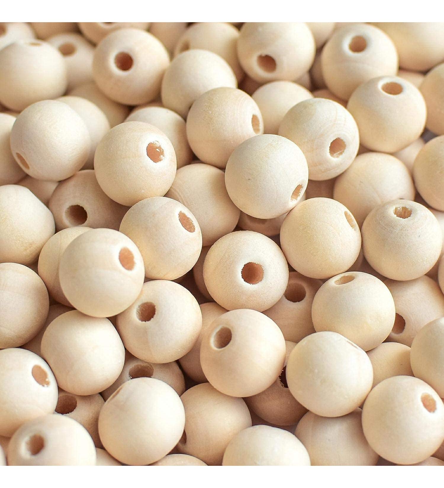 300pcs 20mm Natural Unfinished Round Wood Beads | Wooden Spacer Beads for DIY Crafts - Buy Online on SooperMarket.com