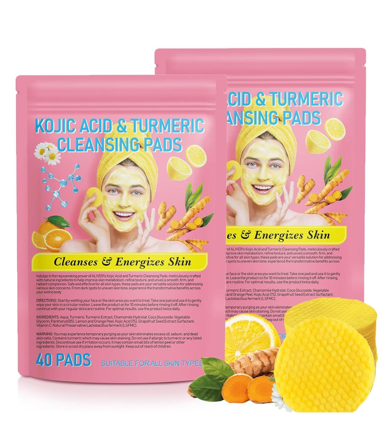 Buy Noveltynose Turmeric Kojic Acid Cleansing Pads | Exfoliating Facial Sponges for Radiant Skin - International Shipping Available - Buy Online on SooperMarket.com