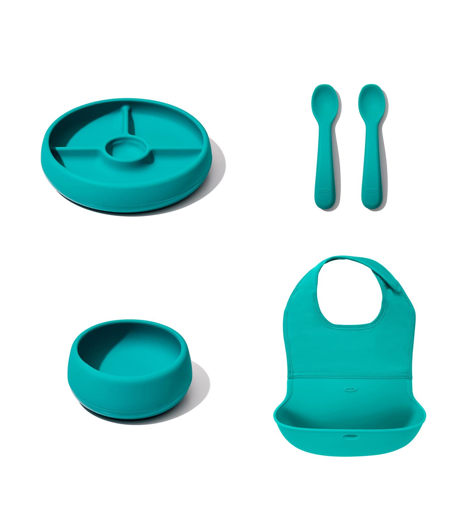 OXO TOT Silicone Feeding Gift Set - BPA & PVC Free | Eco-Friendly Baby Utensils - Buy Online on SooperMarket.com