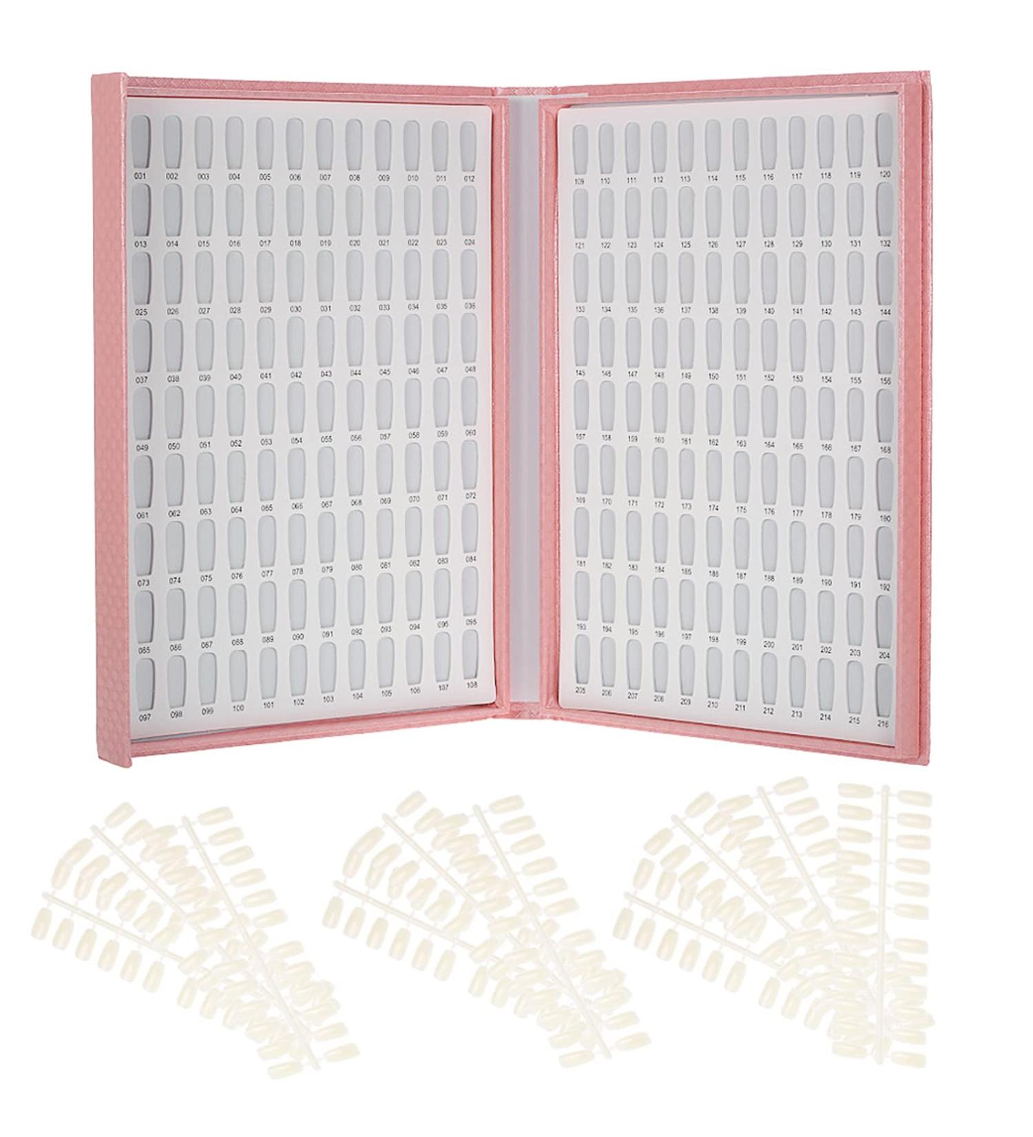 Nail Display Chart | 216 Colors Gel Polish Color Card with 240 Tips | Nail Art Salon Set - Pink - Buy Online on SooperMarket.com