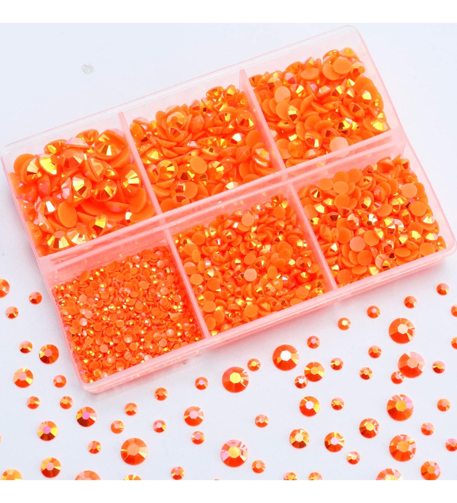 Briskbloom 3000PCS Orange AB Resin Flatback Rhinestones - 2mm-6mm - for Tumblers, Mugs, Bottles, Craft Decoration - Loose Bling Gem Stones - Buy Online on SooperMarket.com
