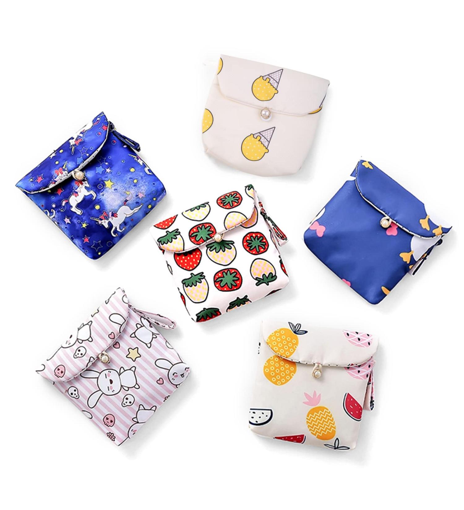 caralin Women Girl ute Portable Sanitary Pad Pouch Napkin Towel Holder Organizer onven Cotton and Linen - Buy Online on SooperMarket.com