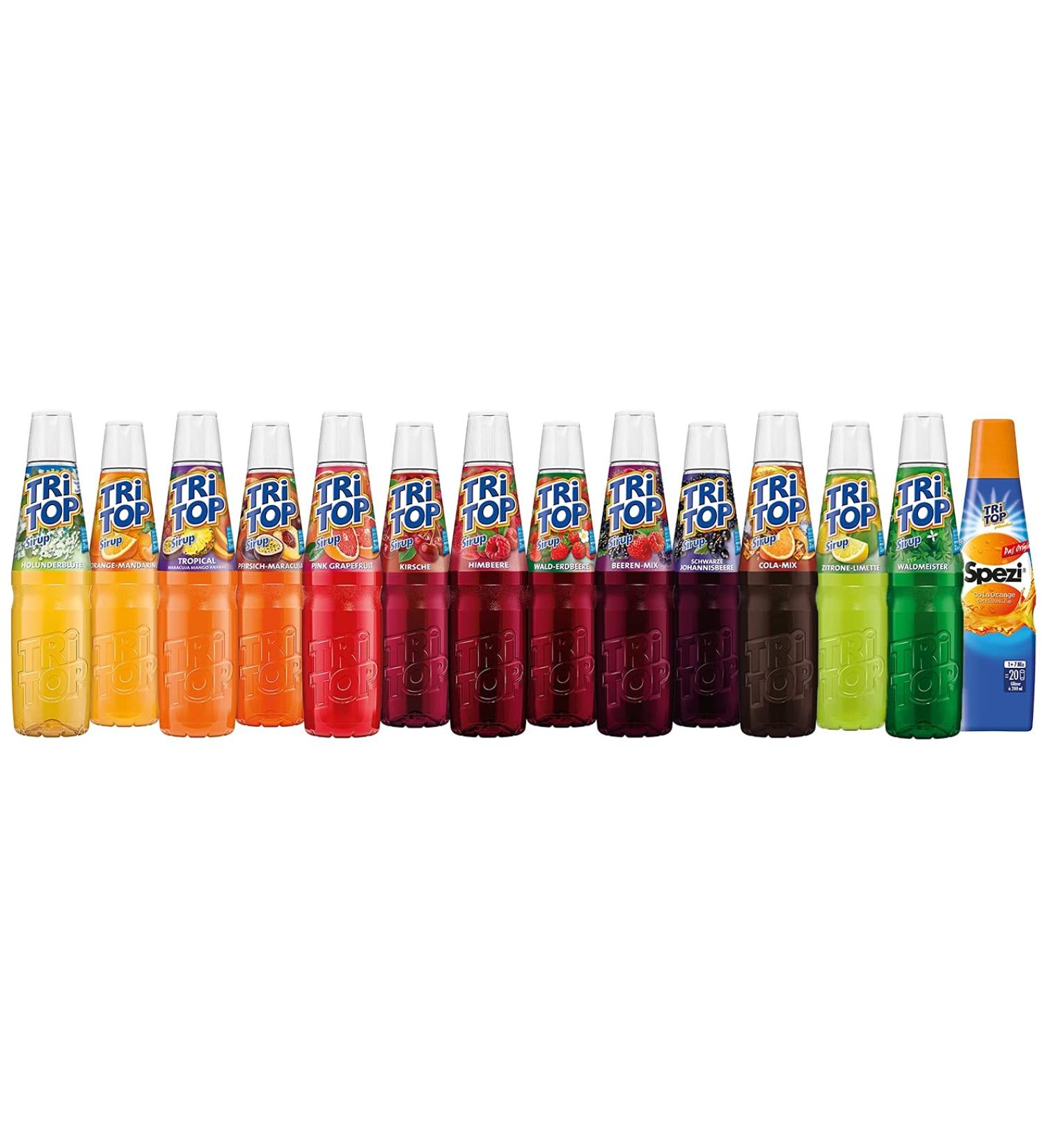 Tri Top Syrup Try Me - Special Colaorange | 14 Flavors in Trial Set | Fruity Syrup for Colorful Beverages | 600 ml | 14 Pack - Buy Online on SooperMarket.com