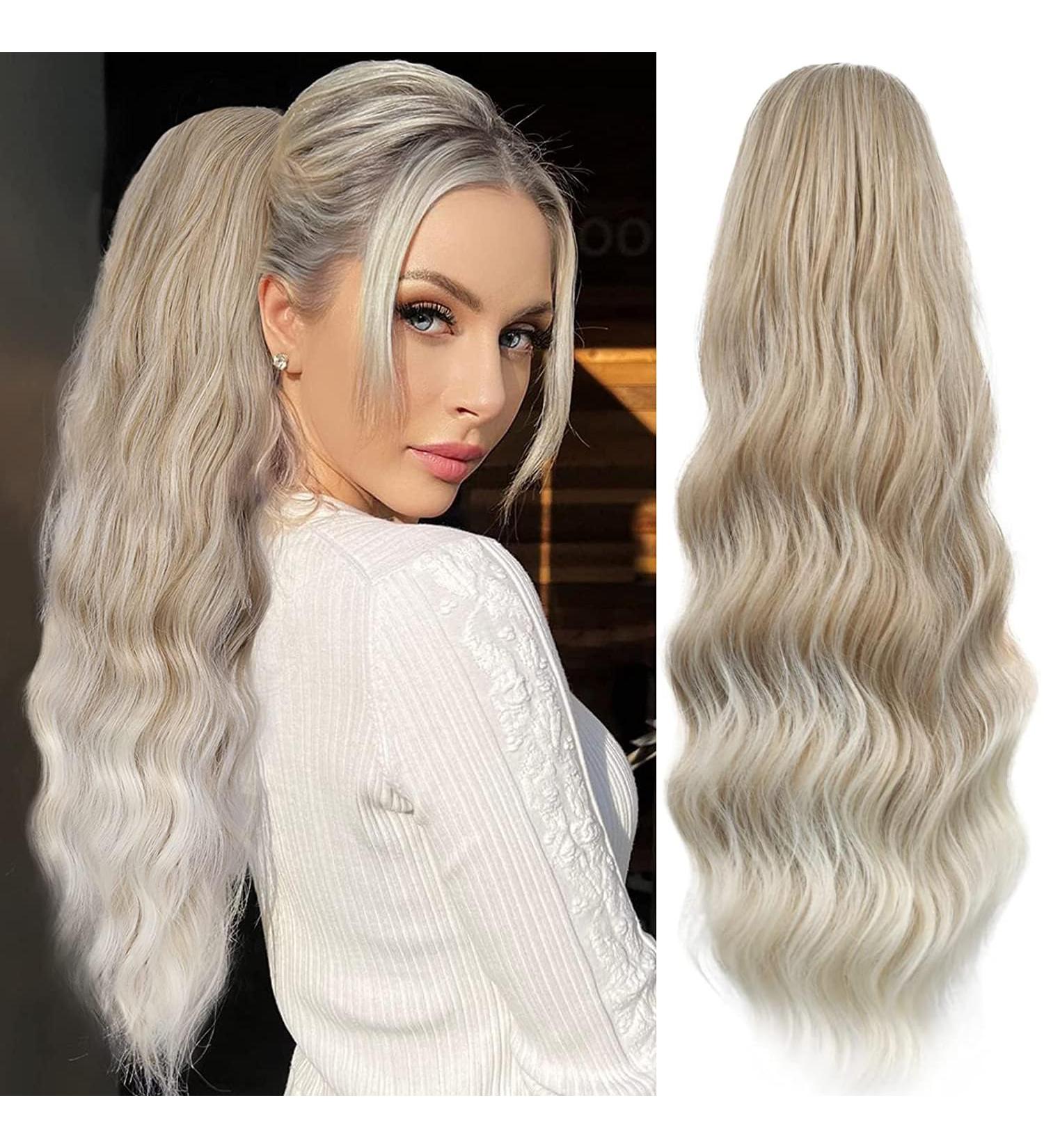 YEESHEDO Brown Long Wavy Drawstring Ponytail Hair Extension - 26 Inches (Blonde to Platinum) - Buy Online on SooperMarket.com