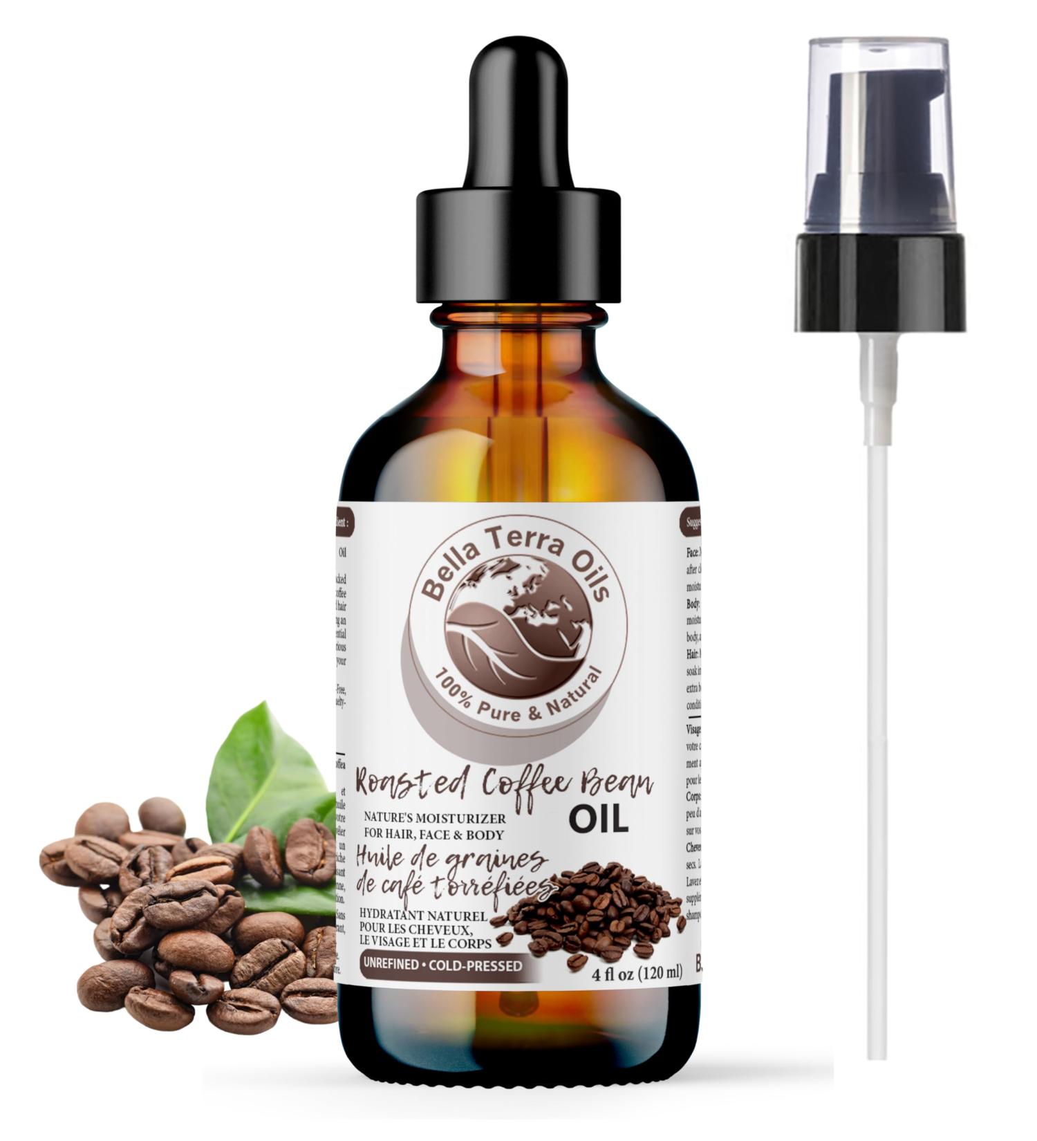 Roasted Coffee Bean Carrier Oil. 120ml. 100% Pure. Cold-pressed. Unrefined. Organic. Rich in Antioxidants. Chemical-free. Great for Under-Eye Circles. Natural Moisturizer for Face Body Hair. Bella Terra Oils. 120 ml (Pack of 1) - Buy Online on SooperMarket.com