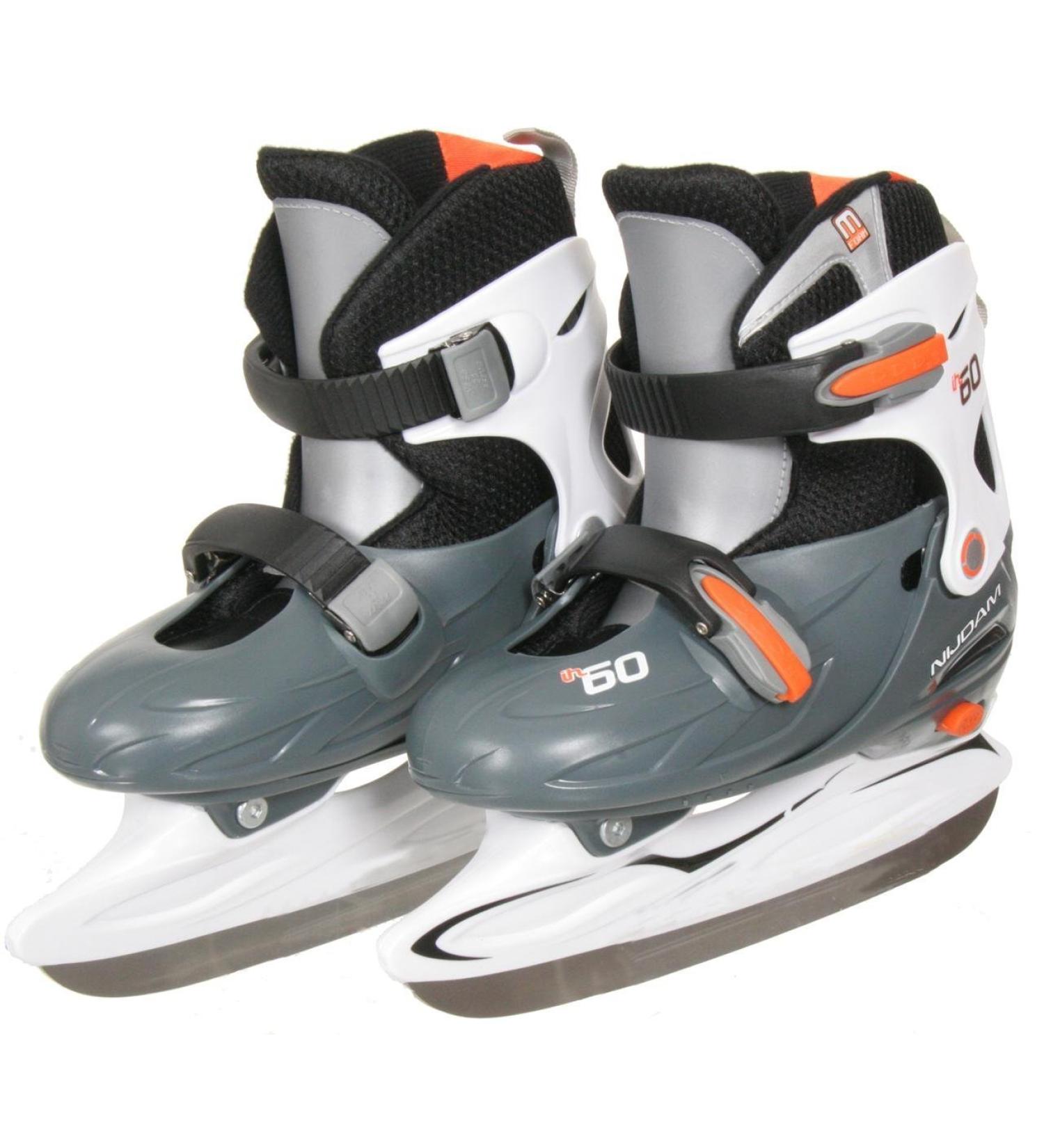 Buy Koenig Tom Nijdam Junior Adjustable Ice Hockey Skates (Size 30-33) - Grey/White/Orange | International Shipping Available - Buy Online on SooperMarket.com