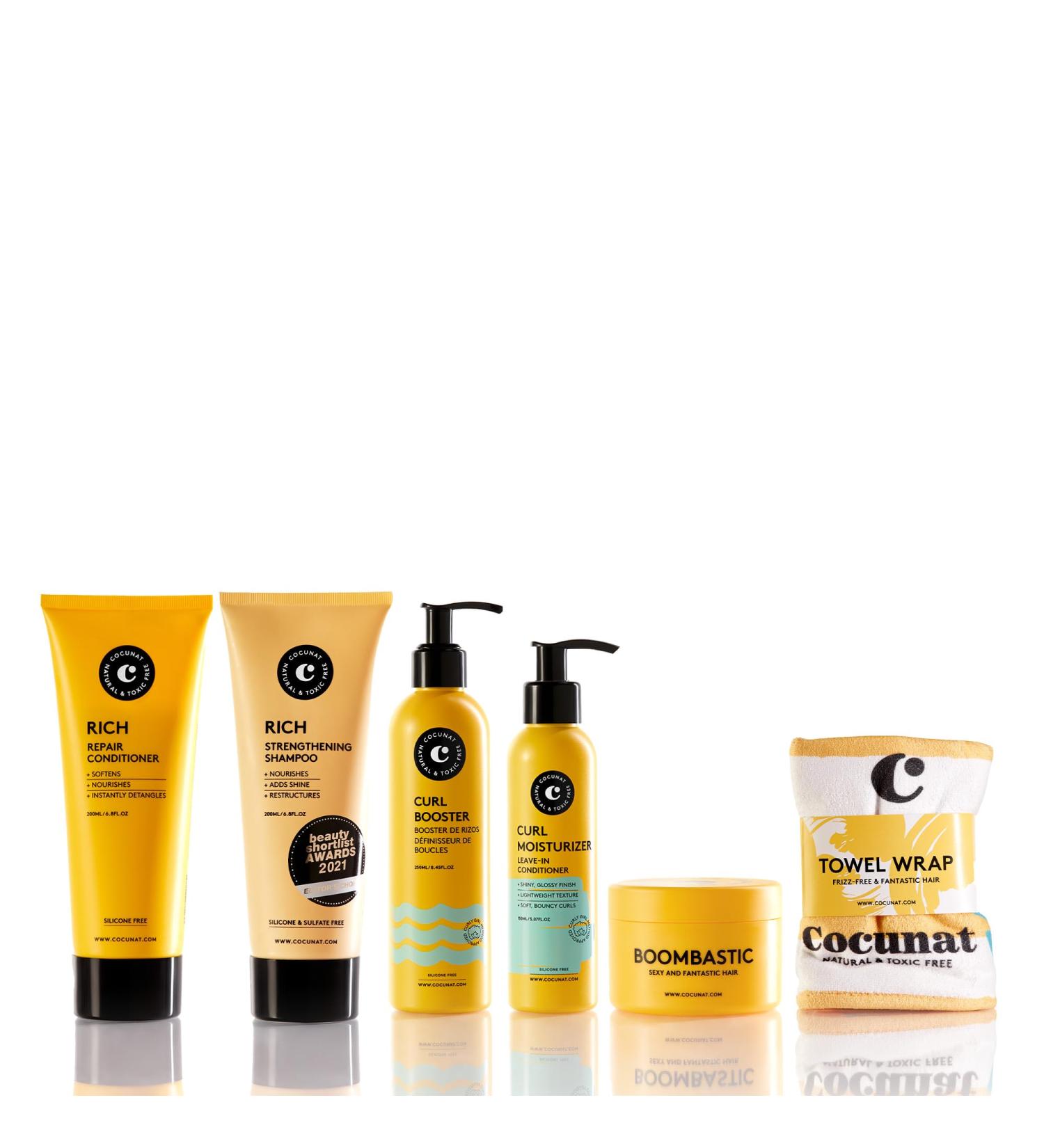 Cocunat Curls Care & Nutrition Bundle | Curly Girl Method Hair Care | Cleansing Hydration & Nourishment | 250ml 150ml 200ml Products - Buy Online on SooperMarket.com