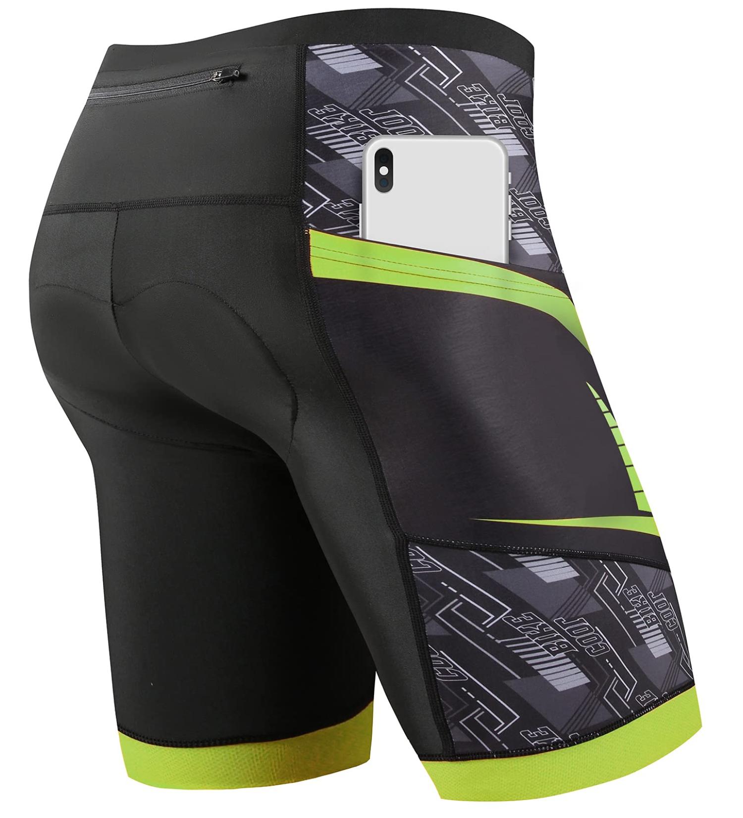 Cycorld Men's 4D Bike Pants with Seat Cushions - Breathable Elastic Quick-Drying Cycling Shorts in Green XL - Perfect for Comfort on Long Rides - Buy Online on SooperMarket.com