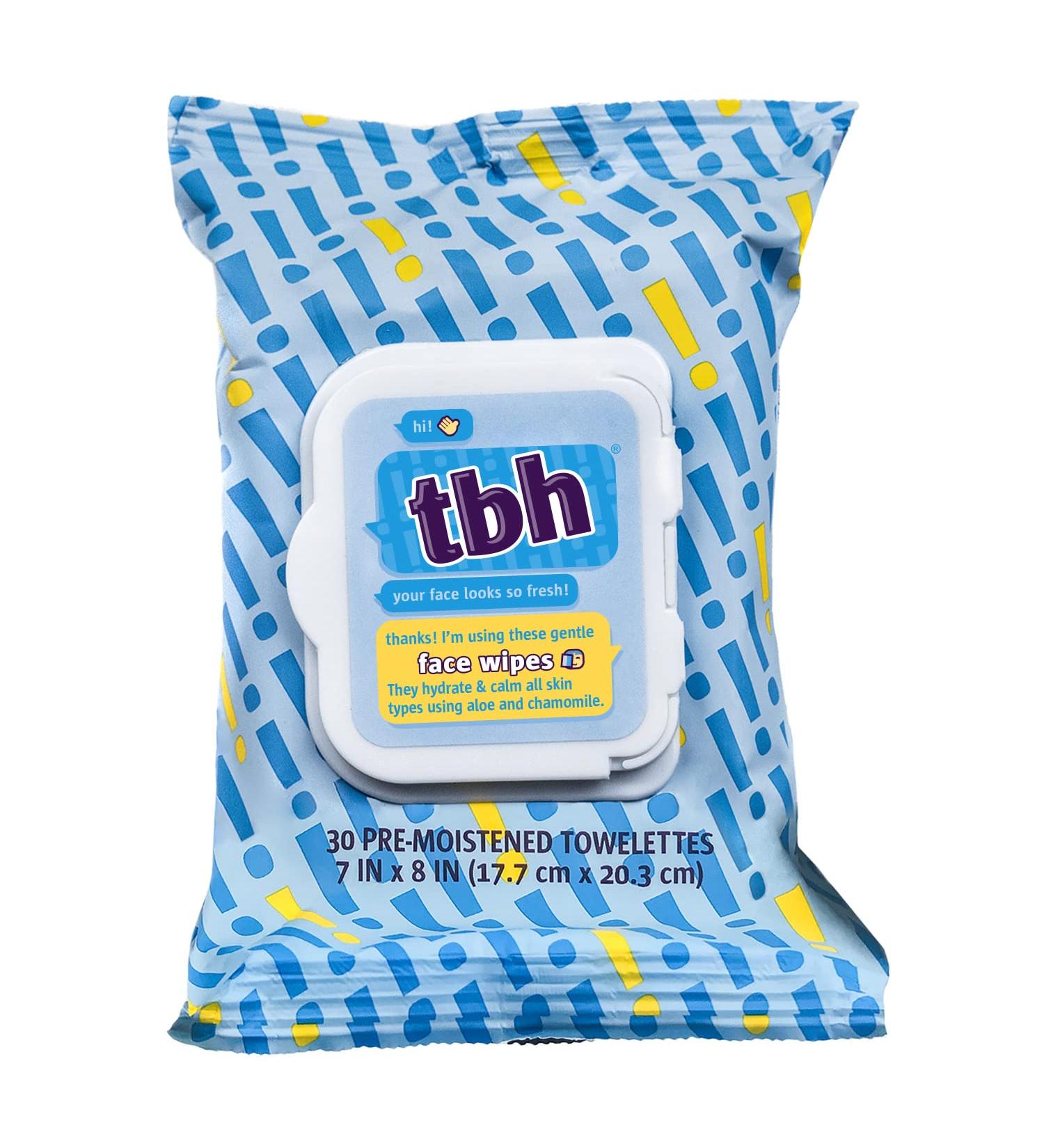 TBH Kids Gentle Face Wipes for Sensitive Skin - Cleanser for Kids, Preteens & Teens - Sulfate & Paraben Free - 30 Wipes - Buy Online on SooperMarket.com