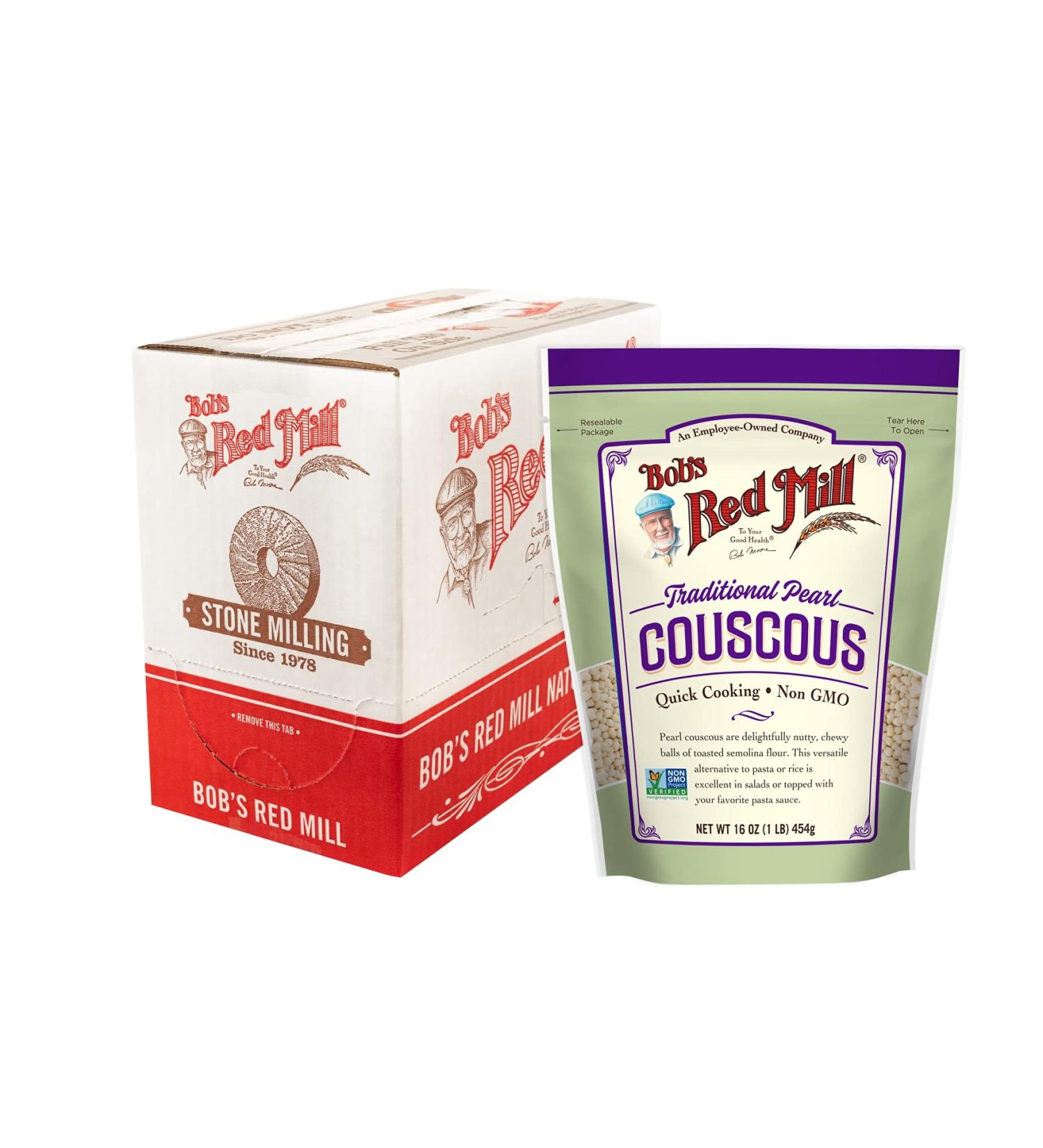 Bob's Red Mill Traditional Pearl Couscous 16 oz (Pack of 4) - Authentic Mediterranean Grain - Buy Online on SooperMarket.com