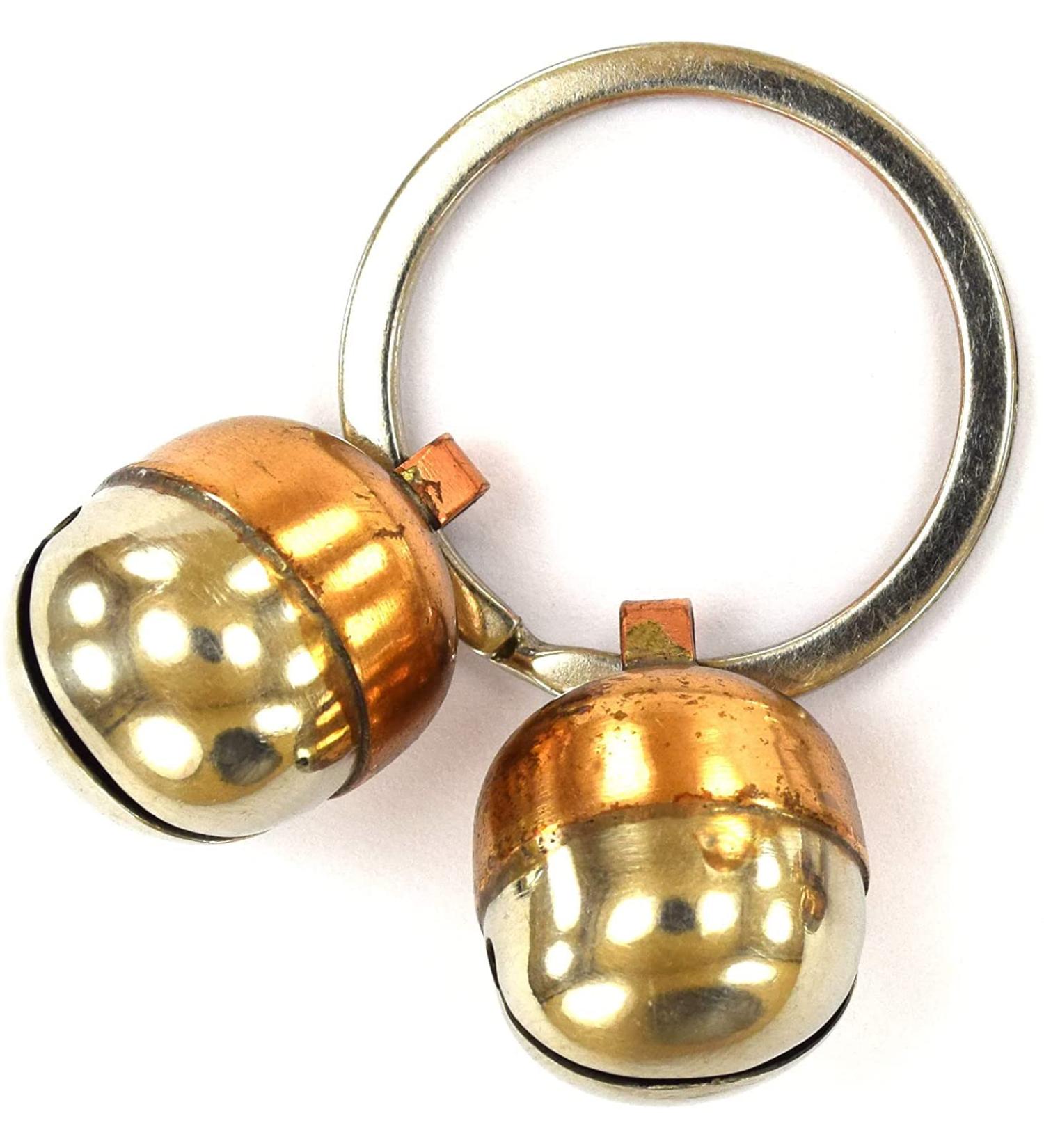 Abdul of Sialkot Extra Loud Pair of Cat & Dog Brass Silver Bells Collar Charm Pet Tracker Acorn Falconry Silver Bottom & Brass Top (Medium) - Buy Online on SooperMarket.com