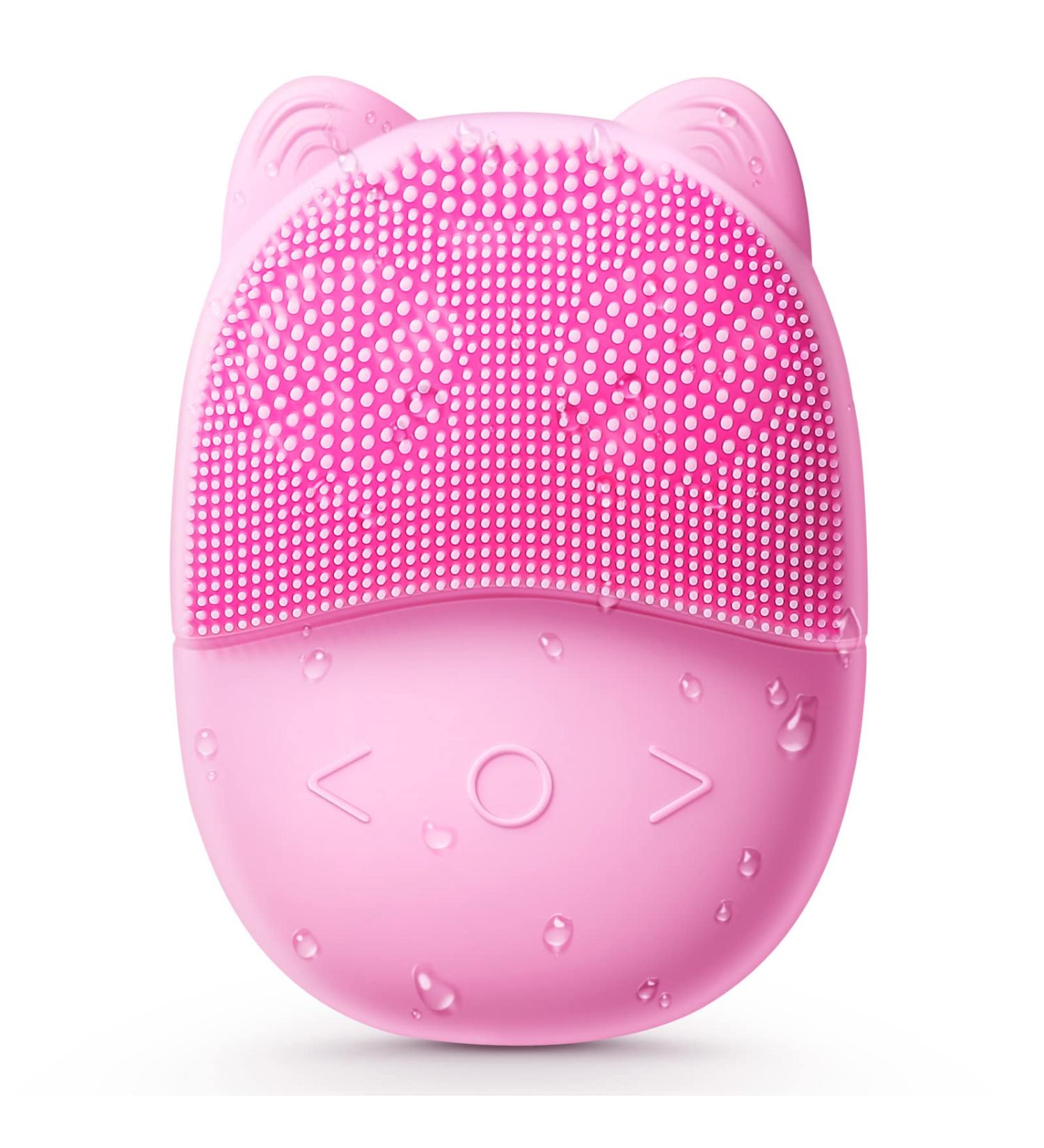 Electric Face Scrubber Silicone Facial Cleansing Brush for Deep Cleanning Exfoliating Waterproof Rechargeble|Vibrating|Massager (Pink) - Buy Online on SooperMarket.com