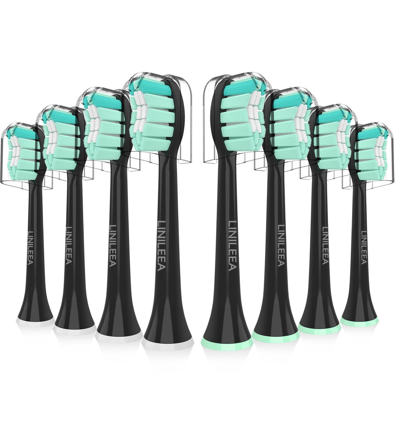 LINILEEA Toothbrush Replacement Heads Black Compatible with Philips Sonicare Click On Electric Toothbrush 8Pack Balck 1 count (Pack of 8) - Buy Online on SooperMarket.com