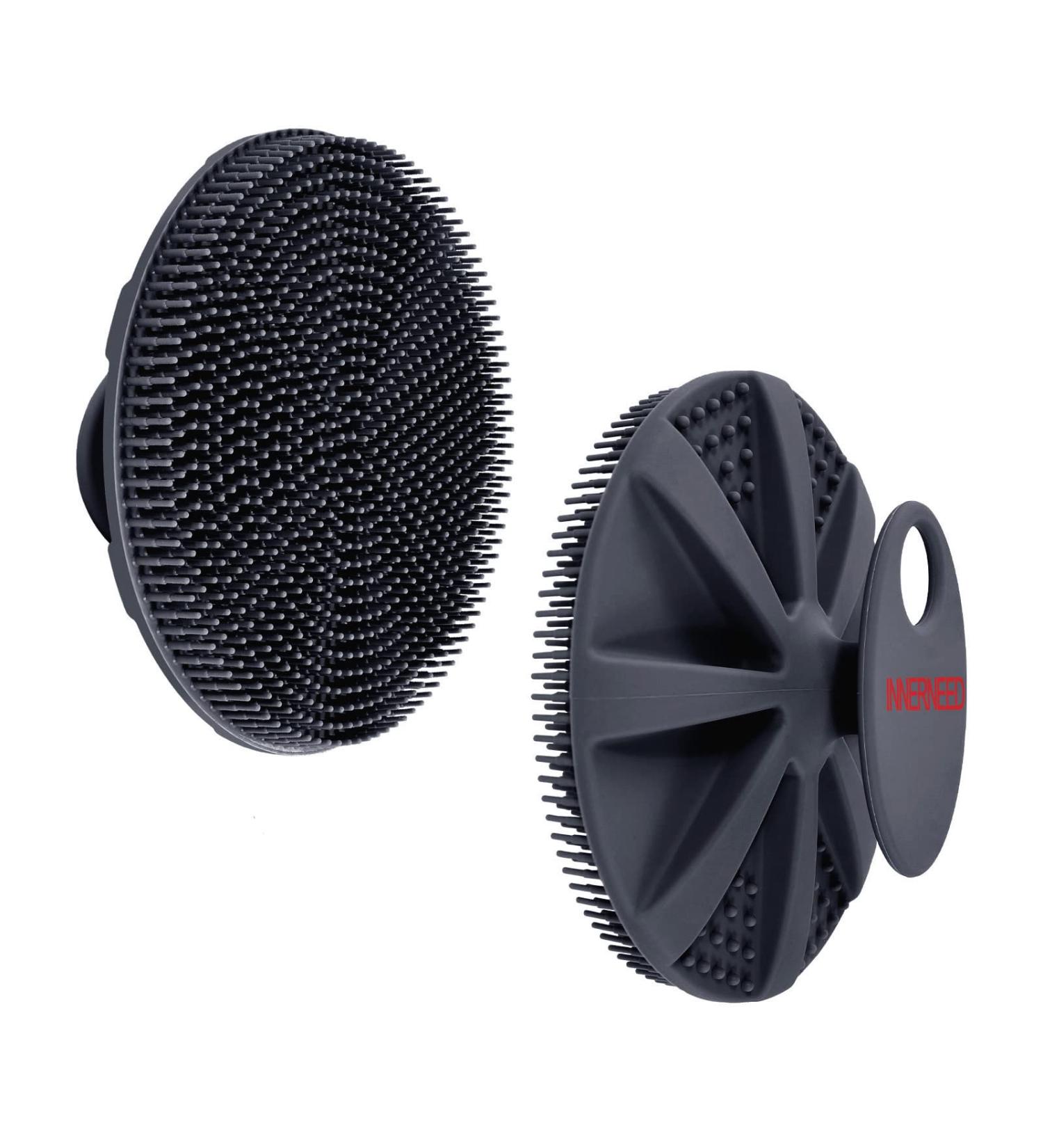 INNERNEED Food-grade Soft Silicone Body Scrubber Shower Brush - Gentle Exfoliating and Lather Well - Black - Buy Online on SooperMarket.com