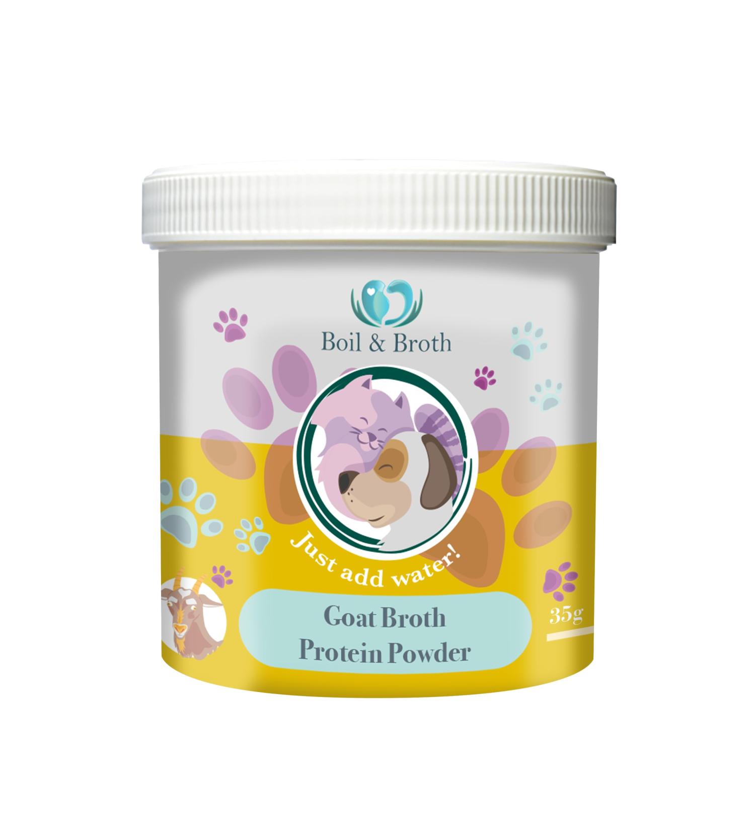 Boil & Broth Goat Broth for Dogs | 100% Pure Protein Powder with Type I Collagen & Glucosamine | Human-Grade Hip & Joint Support | 35.00g Pack - Buy Online on SooperMarket.com