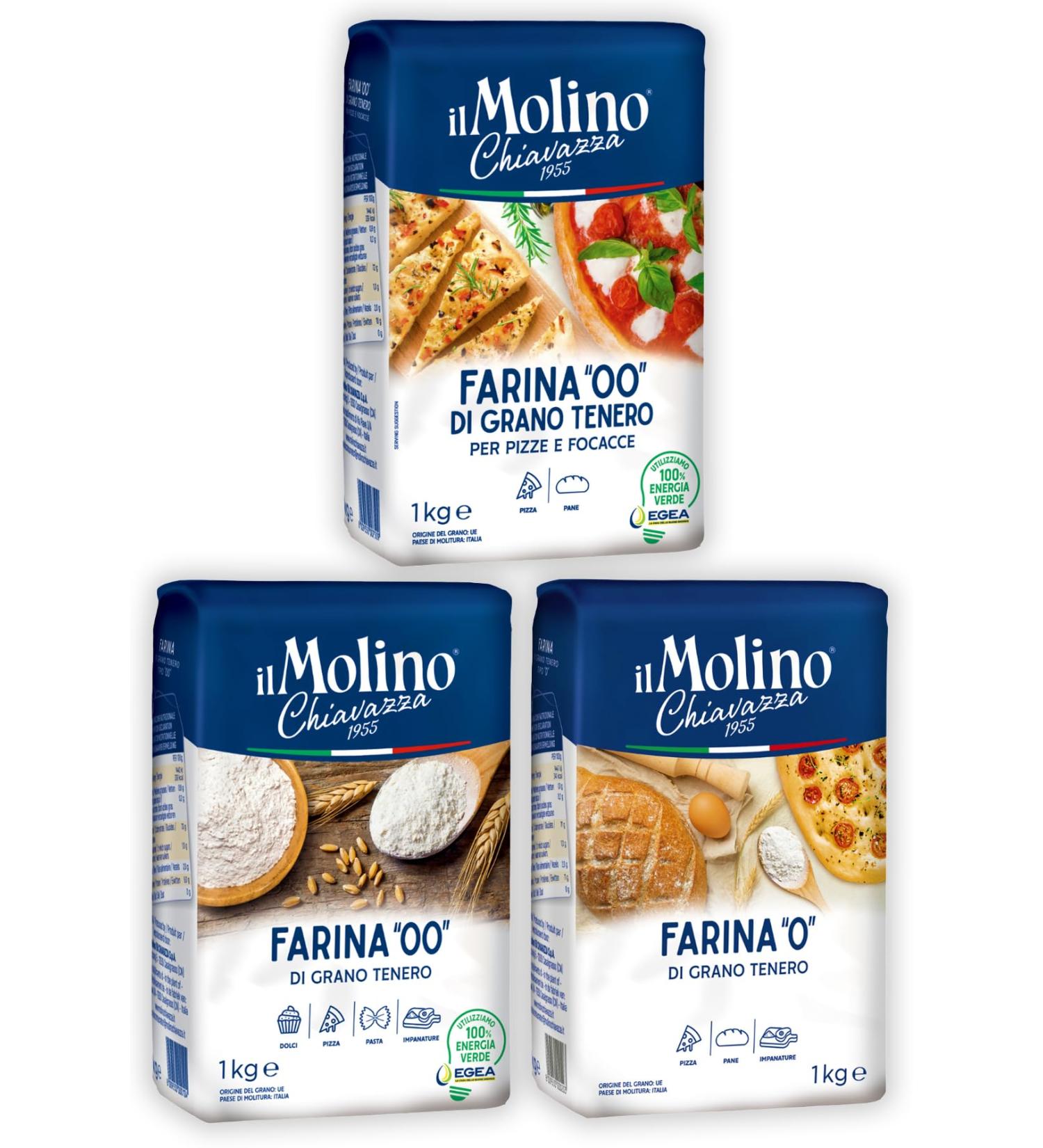 il Molino Chiavazza Ultimate Italian Flour Bundle Pack - 1 x Type '00' Pizza Flour 1 x Multipurpose Type '00' Flour & 1 x Multipurpose Type '0' Flour - Buy Online on SooperMarket.com