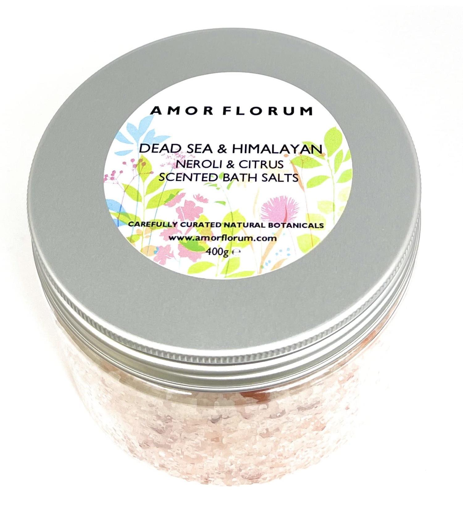 Amor Florum 100% Natural Bathing Salt - Himalayan & Totes Sea Salt with Neroli & Lemon | Detoxify Hydrate & Relax - 400g - Buy Online on SooperMarket.com