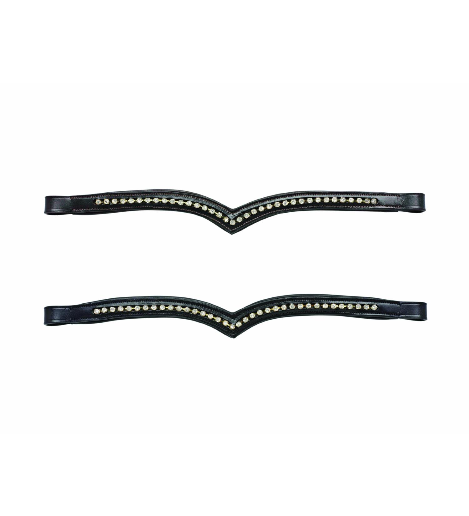 Cottage Craft Browband with Rhinestones Cob Black