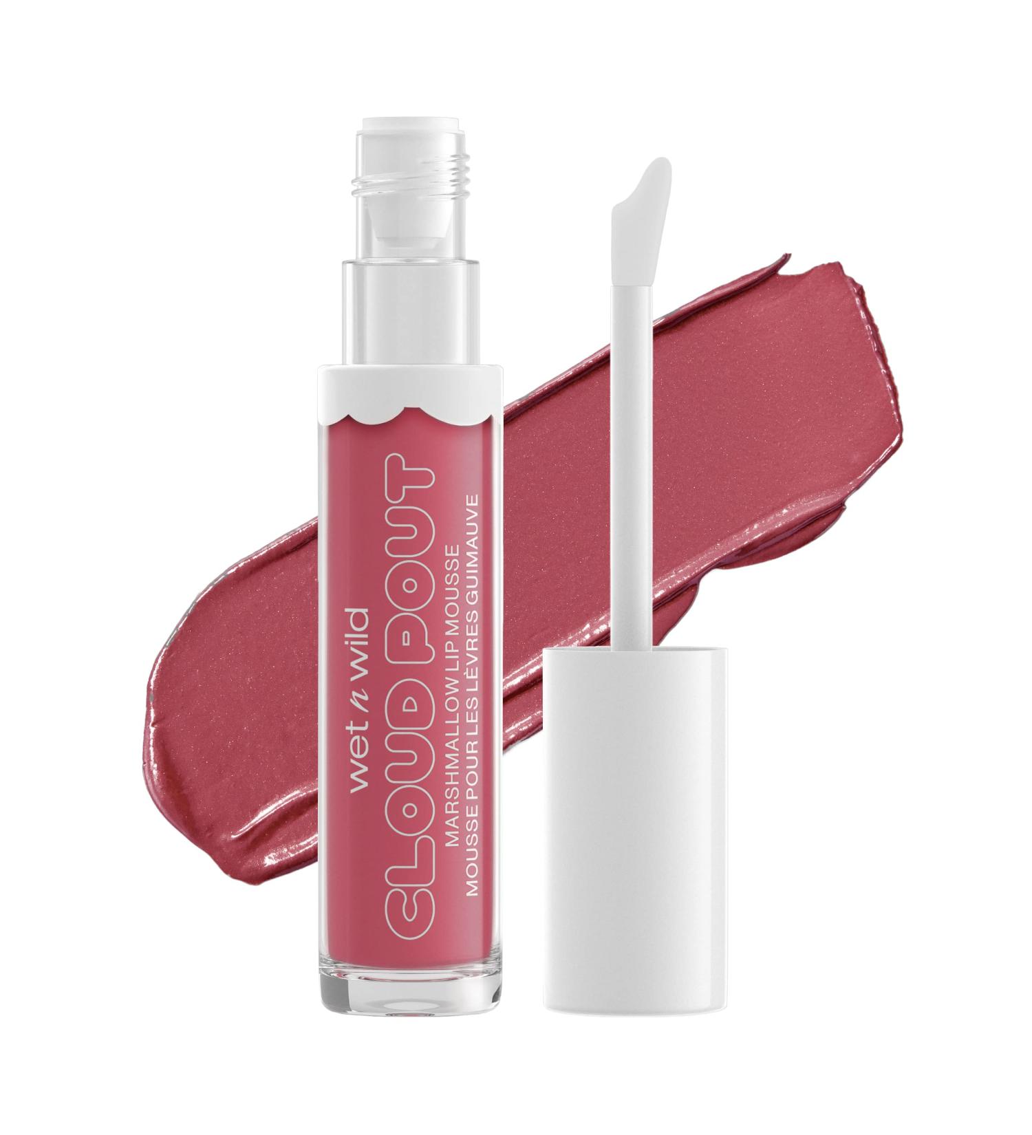 wet n wild Lip Cream Cloud Pout with Marshmallow Pink Marsh To My Mallow | Argan Oil & Vitamin E | 0.1 Ounce - Buy Online on SooperMarket.com