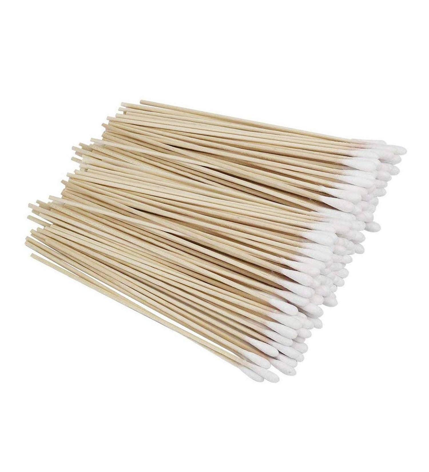Long Wooden Handle Cotton Swabs - 400 Pack | Eco-Friendly Makeup Removal & Cleaning Tools - Buy Online on SooperMarket.com