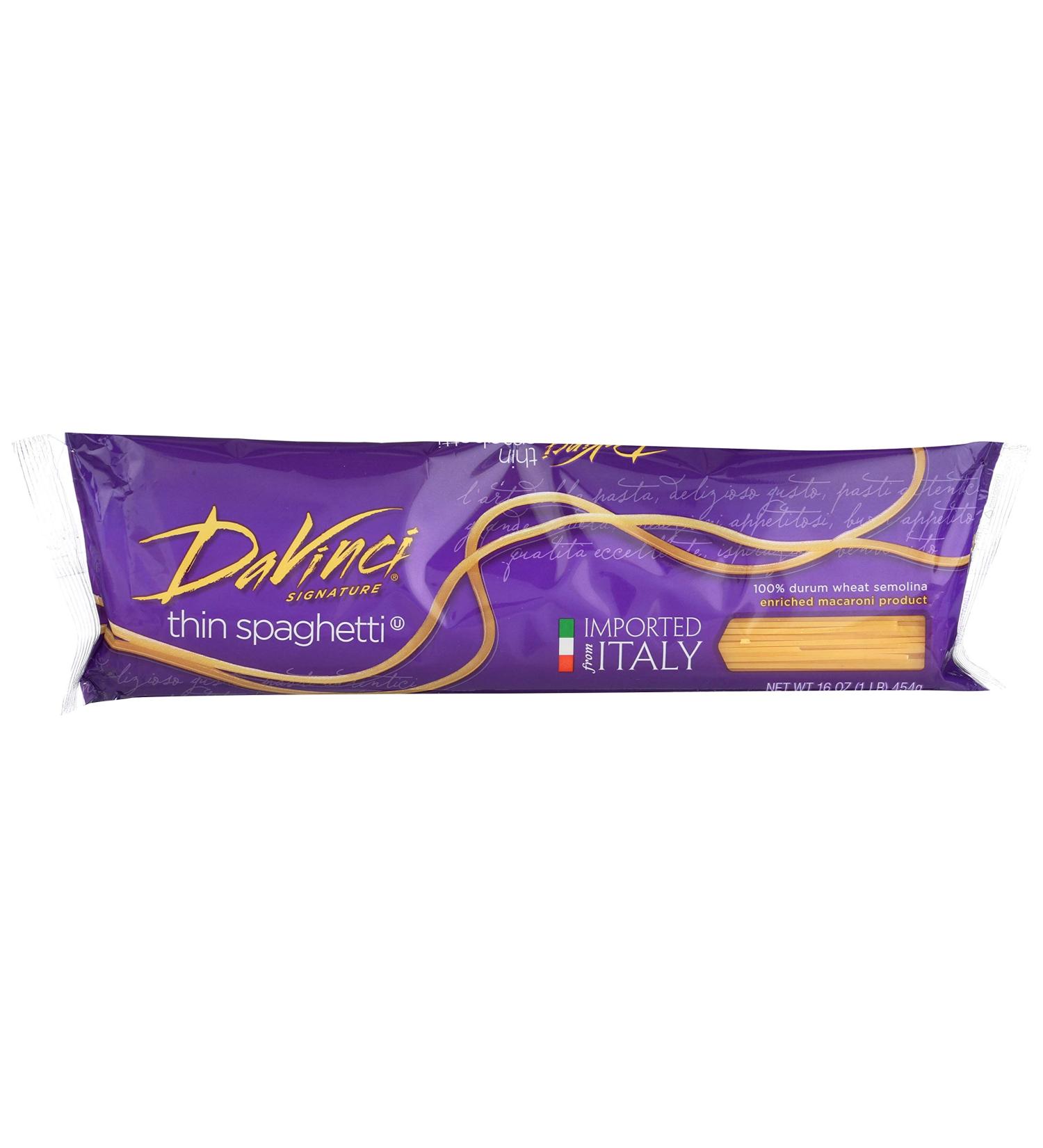 DaVinci Signature Thin Spaghetti - 16oz Resealable Bags (Pack of 20) | Premium Pasta - Buy Online on SooperMarket.com