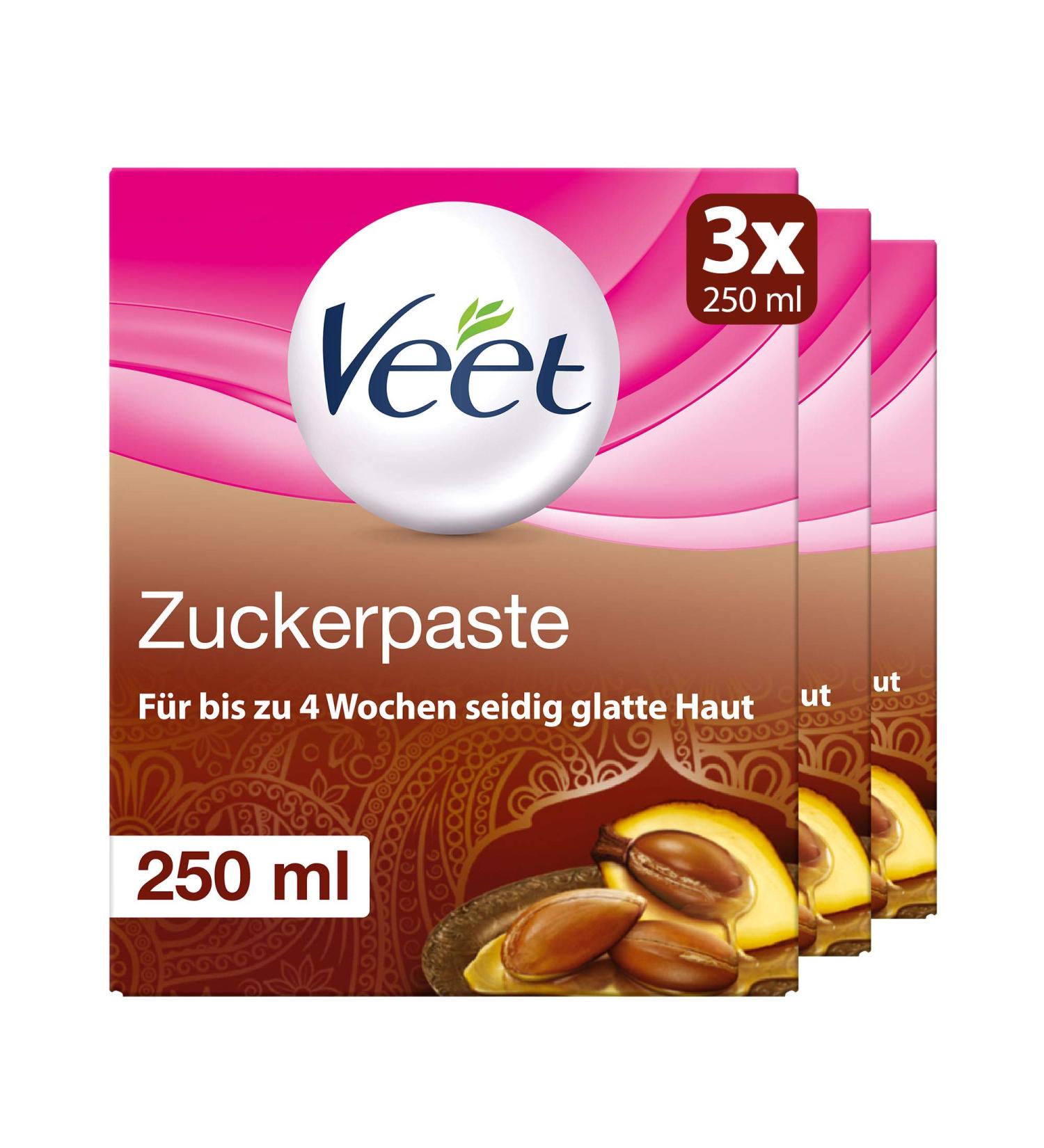 Veet Sugaring Sugar Paste 3-Pack (3x250ml) for Long-Lasting Smooth Skin - Hair Removal Solution - Buy Online on SooperMarket.com