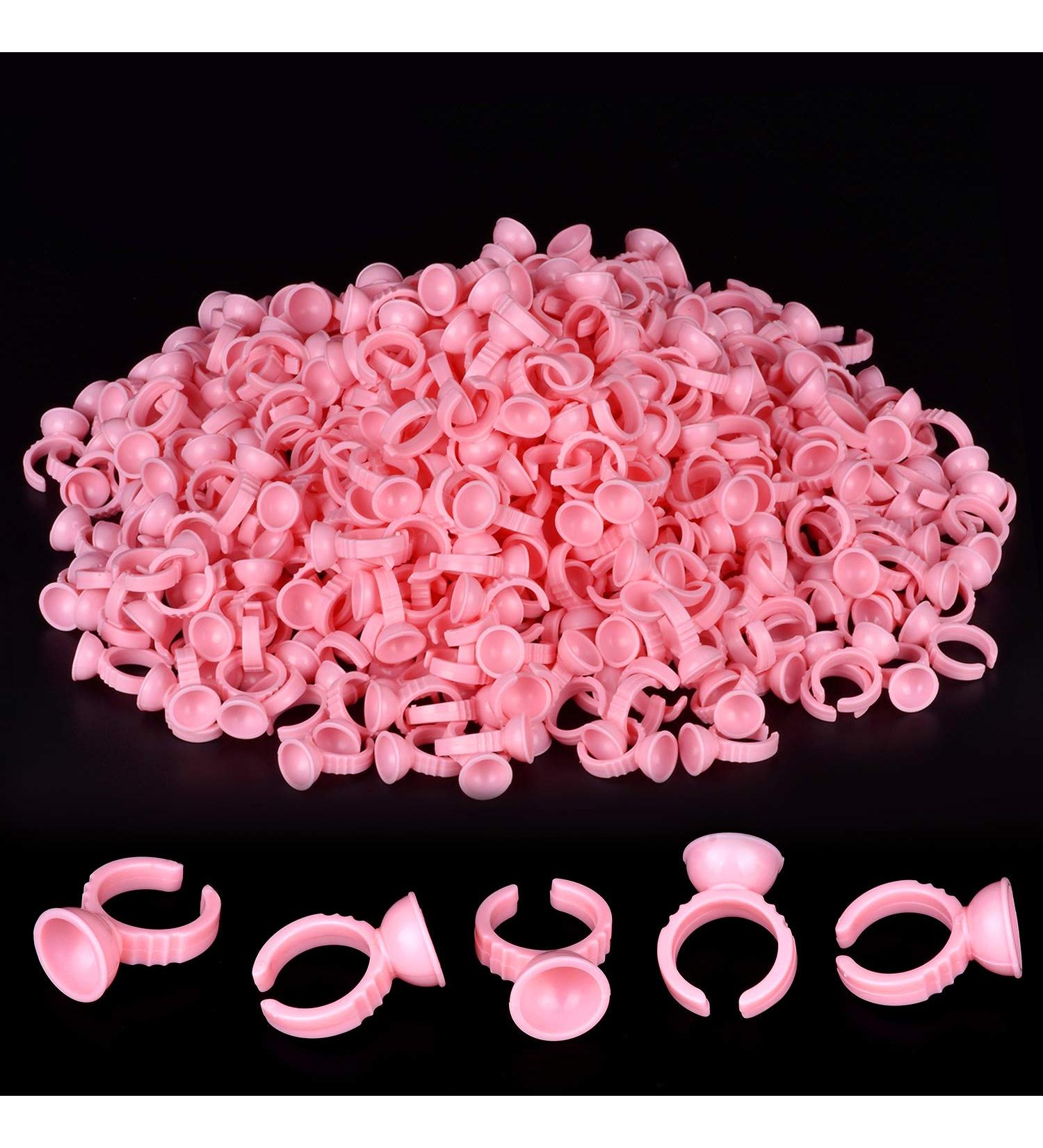 MEKK 300PCS Pink Glue Rings for Eyelash Extensions - Disposable Lash Extension Supplies - Buy Online on SooperMarket.com